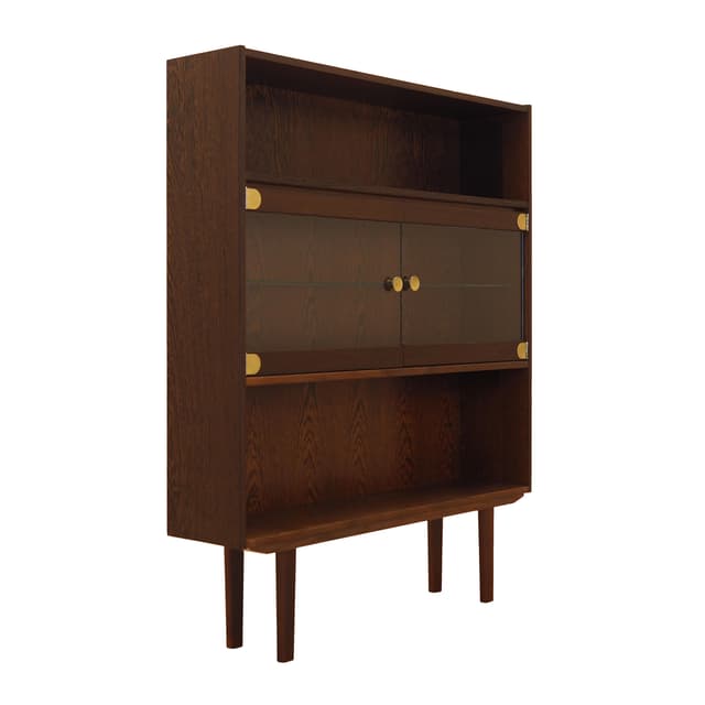 Bookcase, brown oak, Denmark, 1970s. - DIMENSION