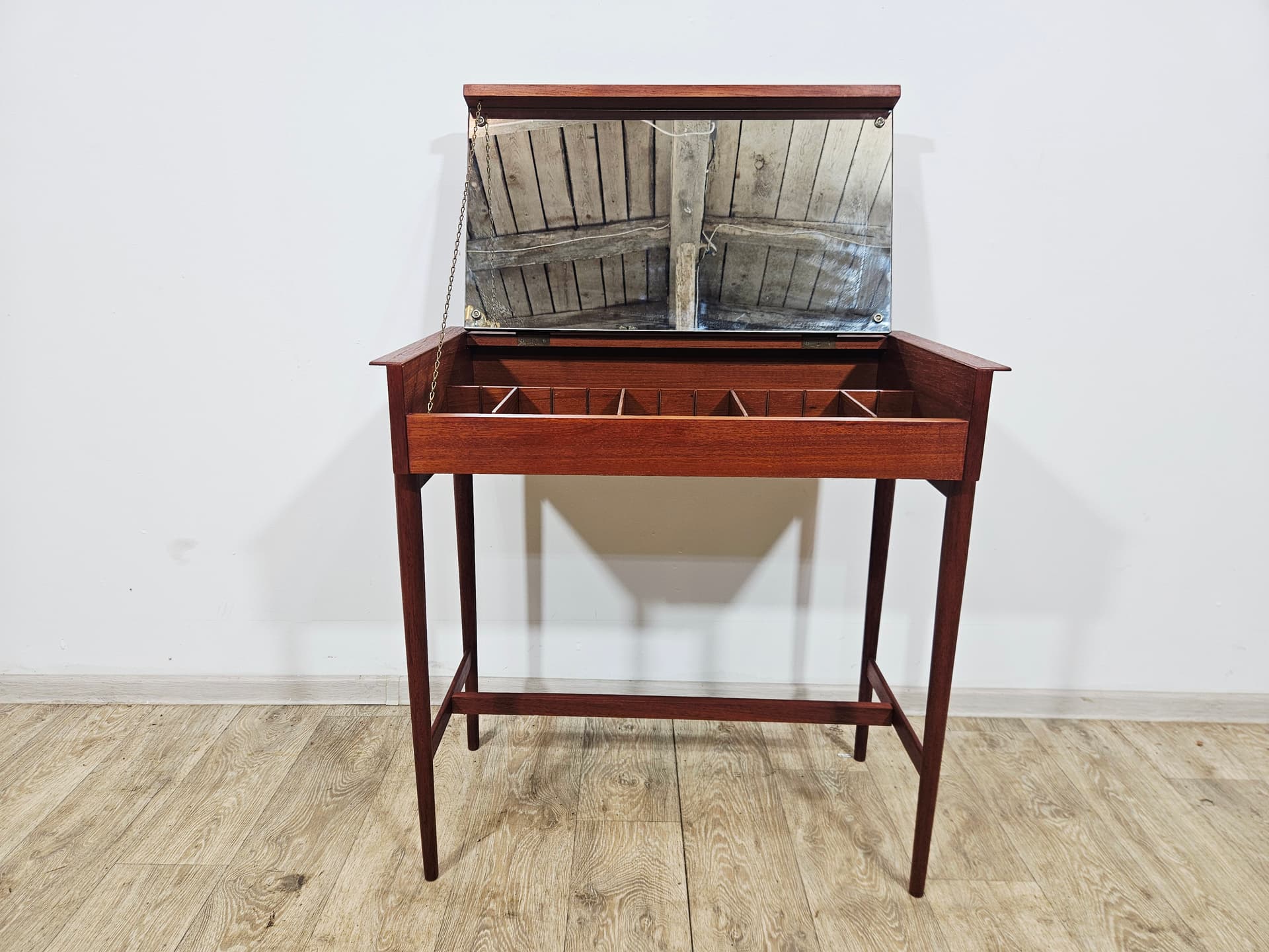 Scandinavian vintage dressing table, brown teak, Denmark, 1960s - 343990