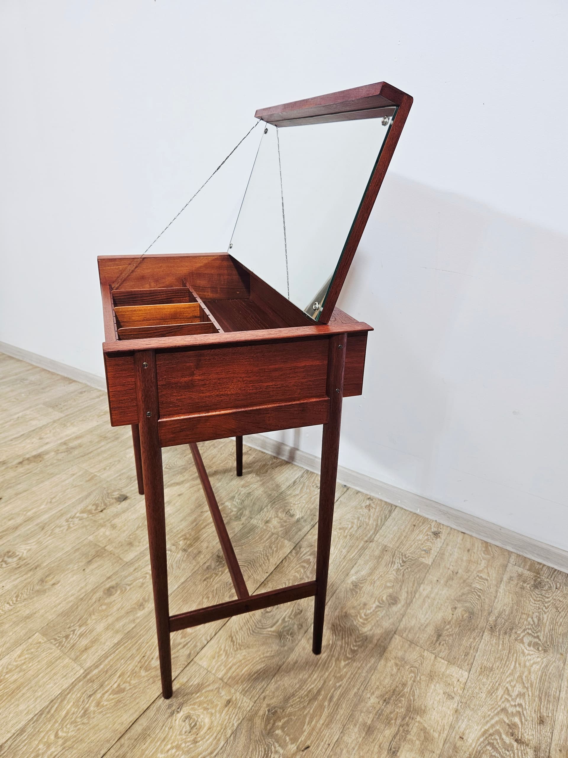 Scandinavian vintage dressing table, brown teak, Denmark, 1960s - 343985