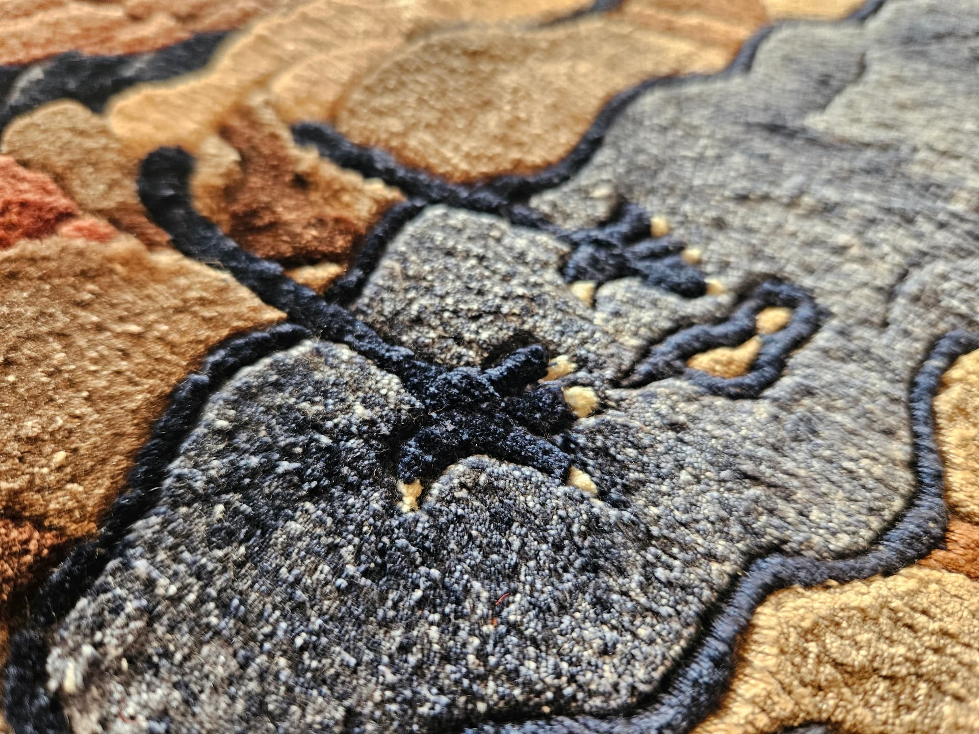 Vintage rug, silk, brown, 124cm x 47cm - 344032
