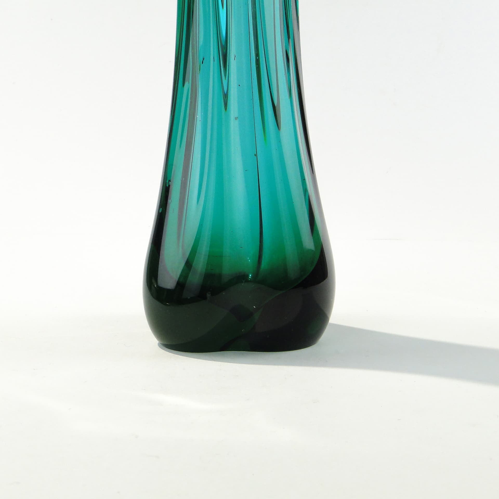 Vase Glut, turquoise, glass, by J. Drost, Ząbkowice, Poland, 1970s - 344047