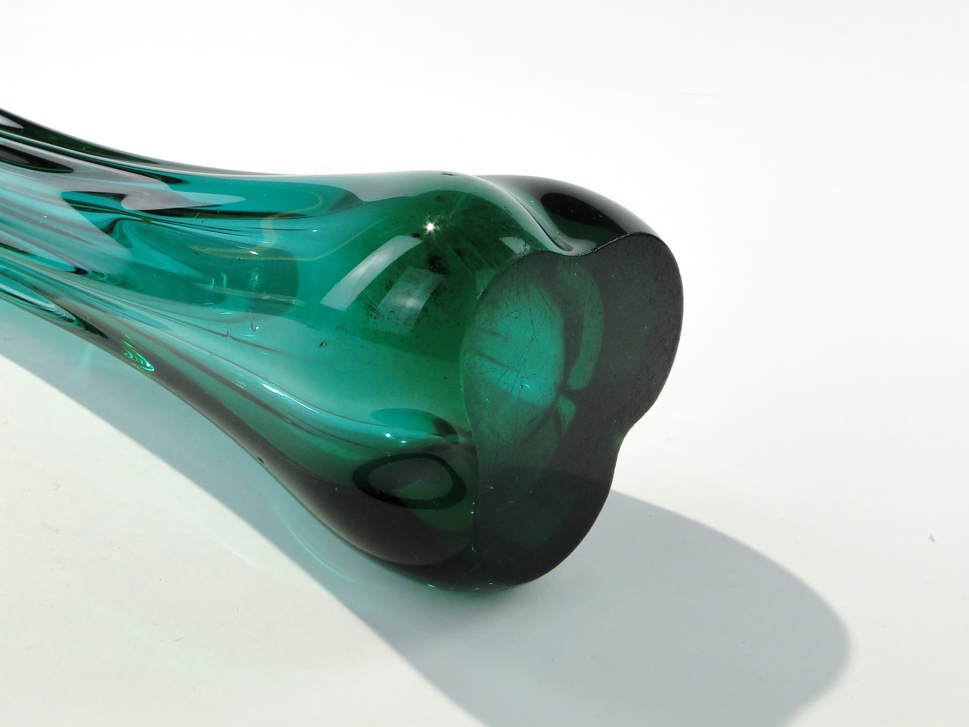 Vase Glut, turquoise, glass, by J. Drost, Ząbkowice, Poland, 1970s - 344042