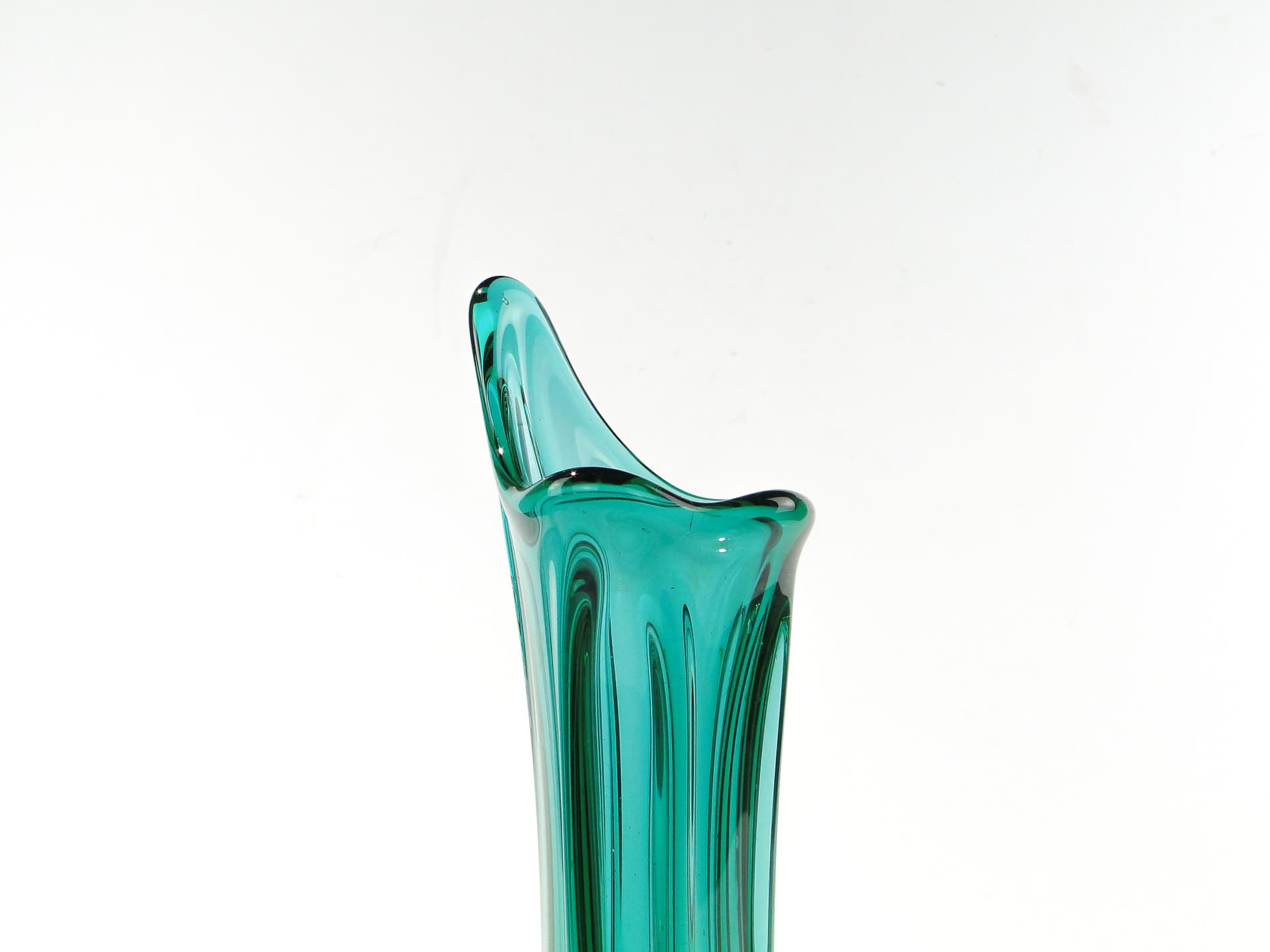 Vase Glut, turquoise, glass, by J. Drost, Ząbkowice, Poland, 1970s - 344046