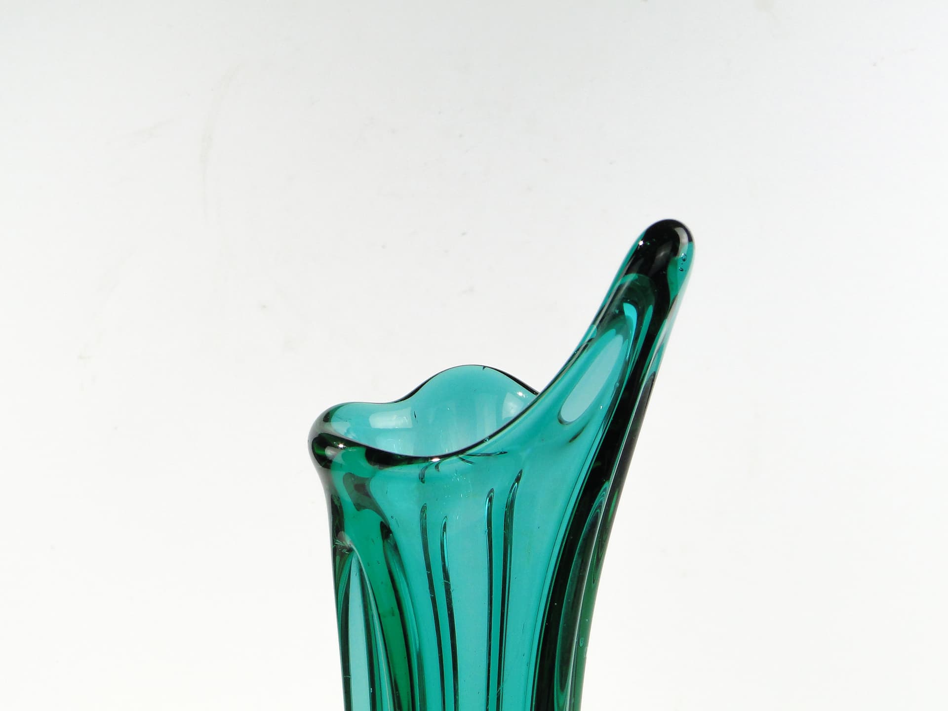 Vase Glut, turquoise, glass, by J. Drost, Ząbkowice, Poland, 1970s - 344039