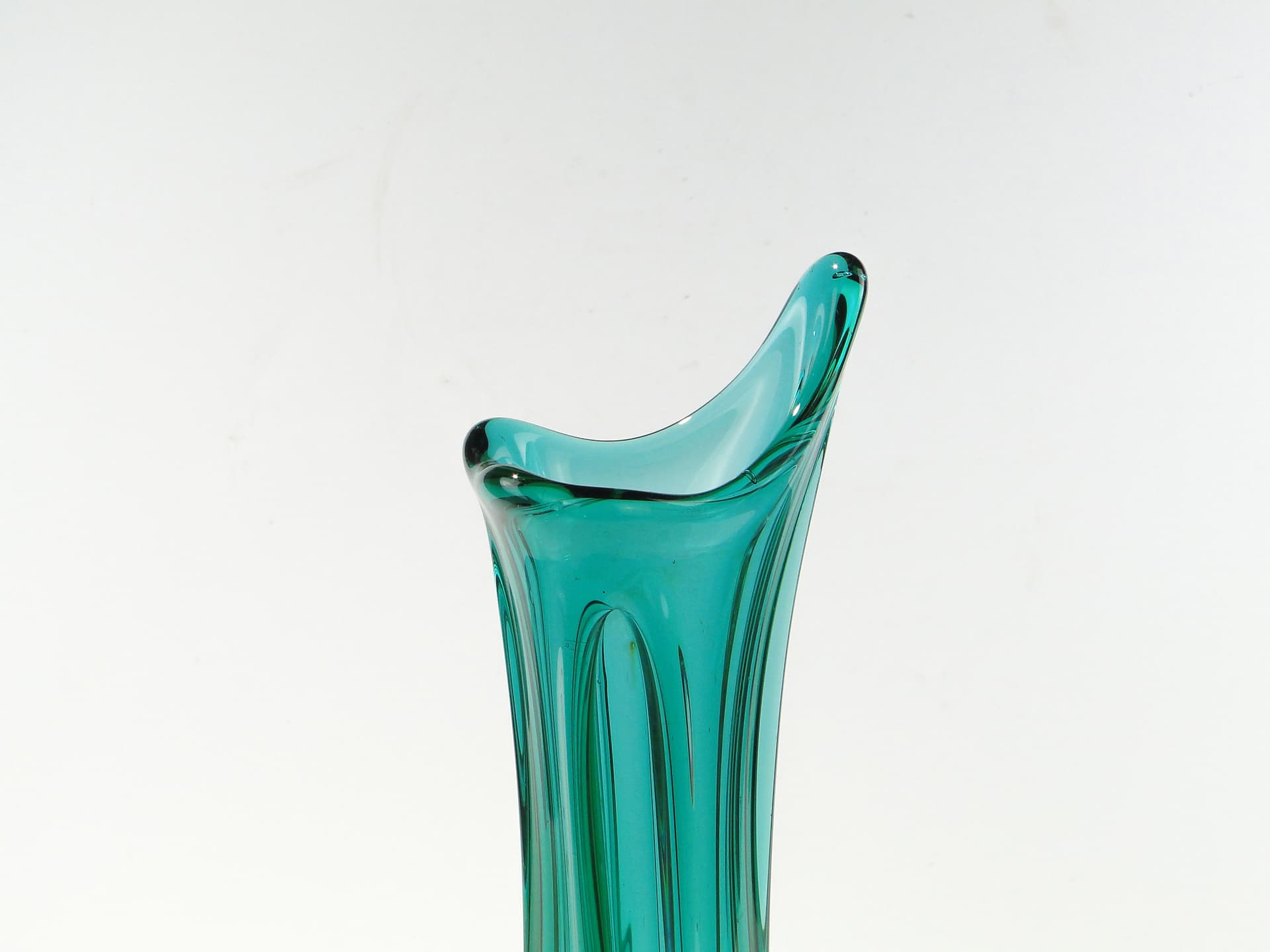 Vase Glut, turquoise, glass, by J. Drost, Ząbkowice, Poland, 1970s - 344038