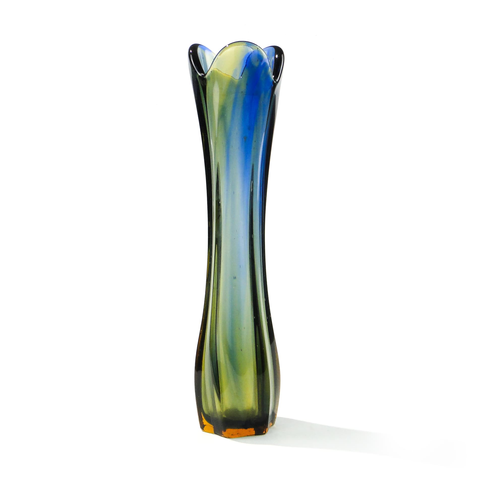 Vase Rotterdam, multicolour glass, by B. Kupczyk, Ząbkowice, Poland, 1970s - 344064