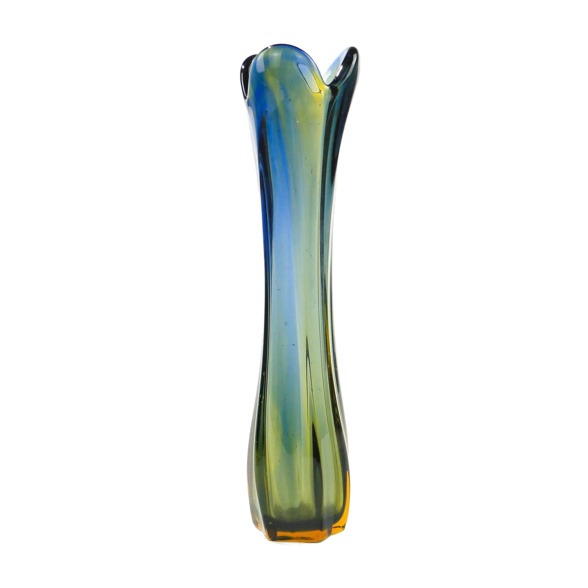 Vase Rotterdam, multicolour glass, by B. Kupczyk, Ząbkowice, Poland, 1970s