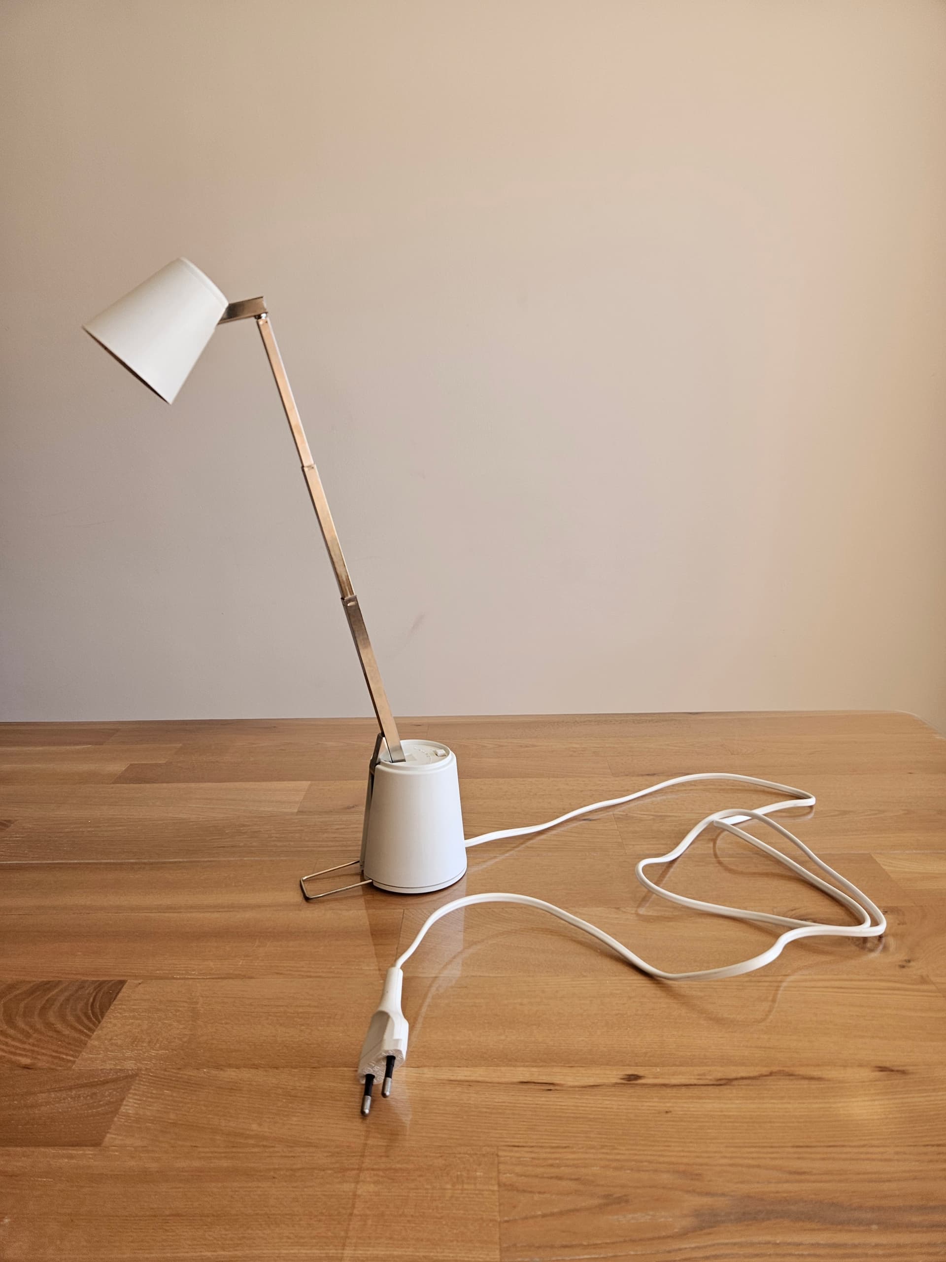 Desk lamp Lampette E3350H, beige, chrome metal, Eichhoff - 344164