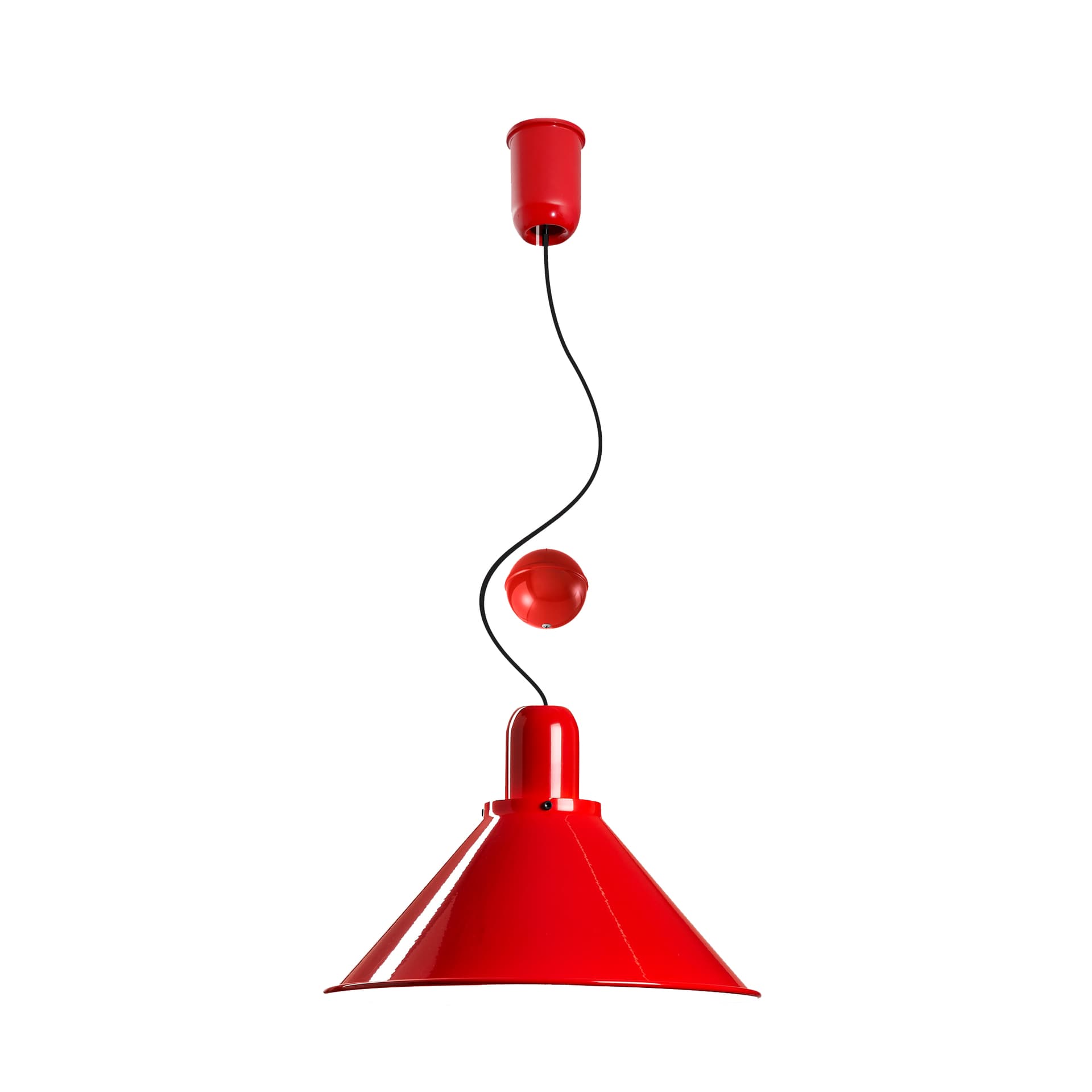 Lampa wisząca Reflex Stożek z regulacją wysokości czerwona, stal, TAR