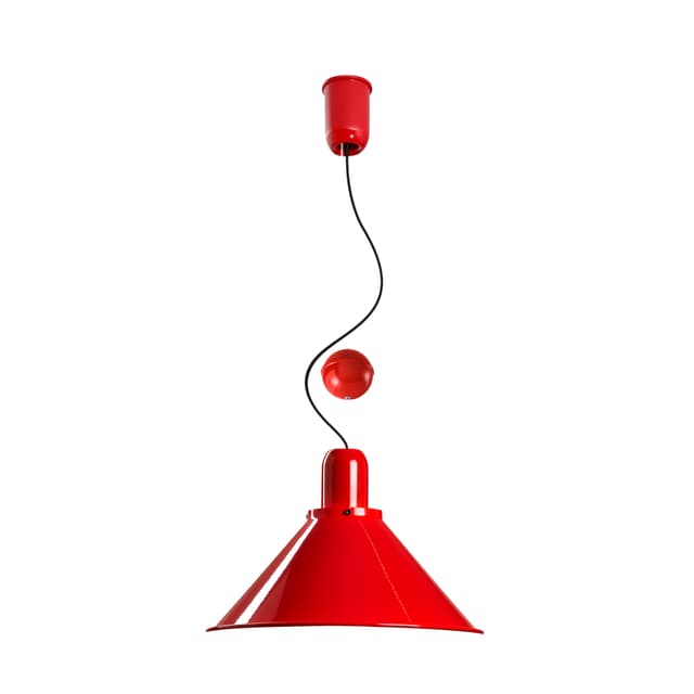Lampa wisząca Reflex Stożek z regulacją wysokości czerwona, stal, TAR - WYMIARY