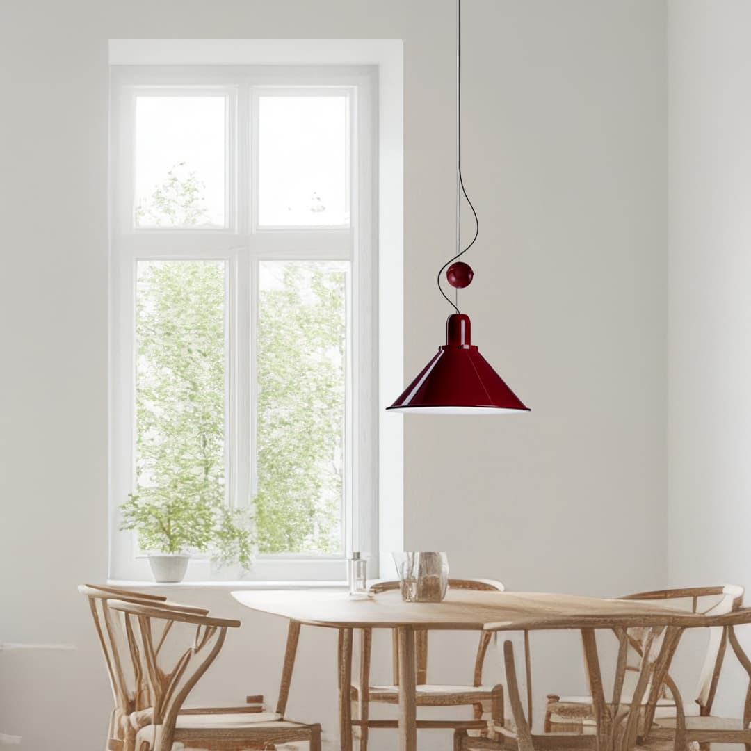 Lampa wisząca Reflex Stożek z regulacją wysokości czerwona, stal, TAR - 344908