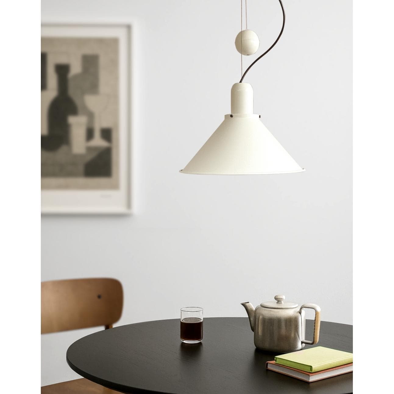 Lampa wisząca Reflex Stożek z regulacją wysokości biała, stal, TAR - 344320
