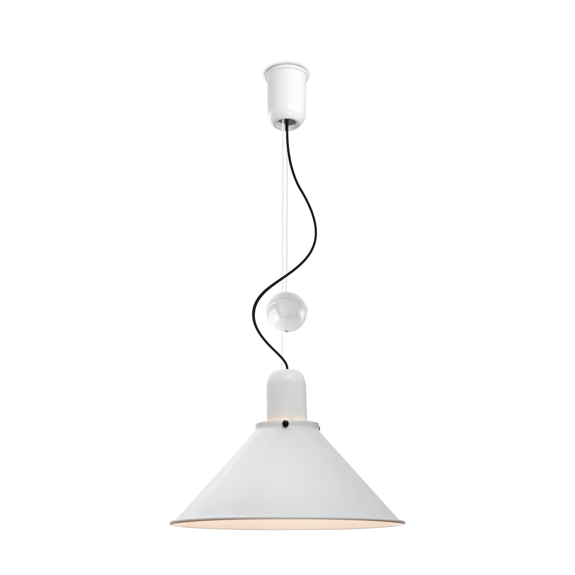Lampa wisząca Reflex Stożek z regulacją wysokości biała, stal, TAR