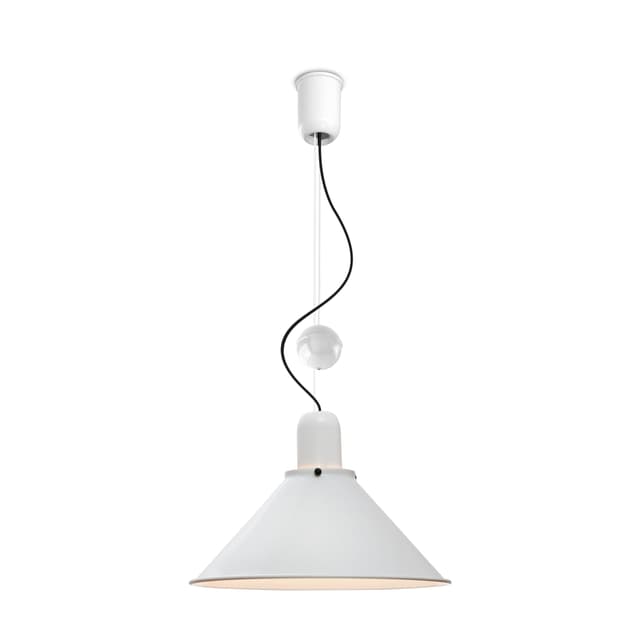 Lampa wisząca Reflex Stożek z regulacją wysokości biała, stal, TAR - WYMIARY