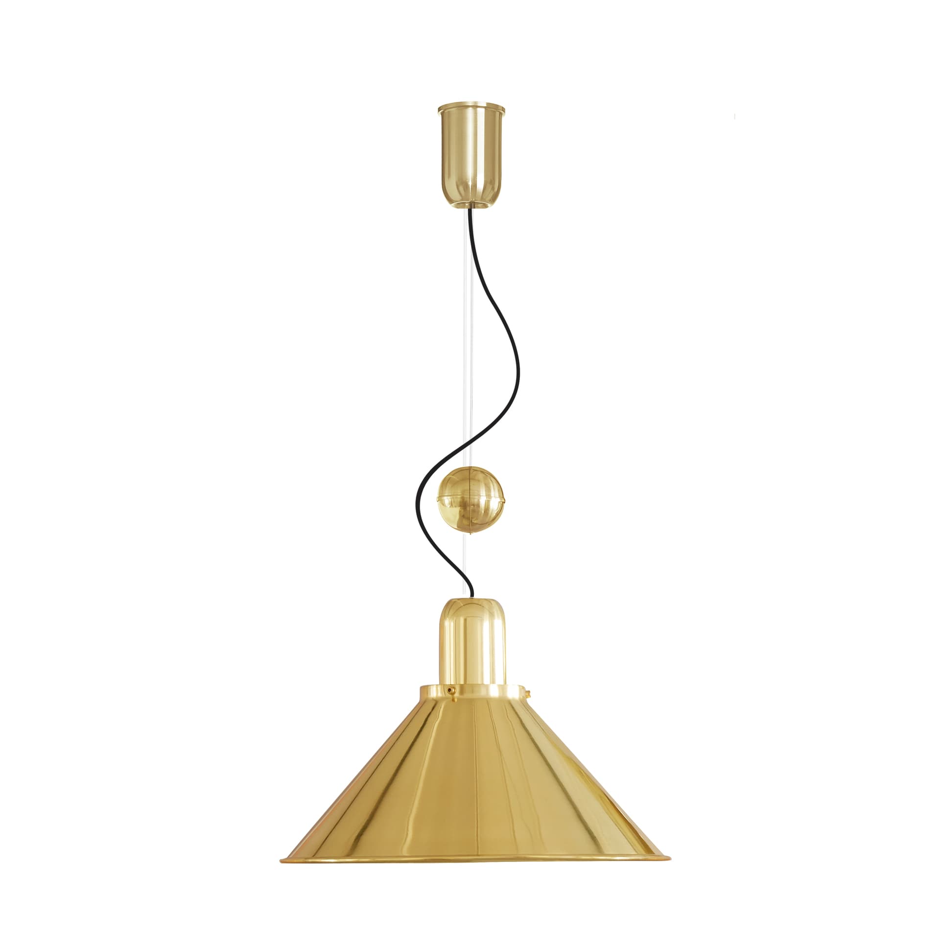 Lampa wisząca Reflex Stożek z regulacją wysokości mosiądz, TAR