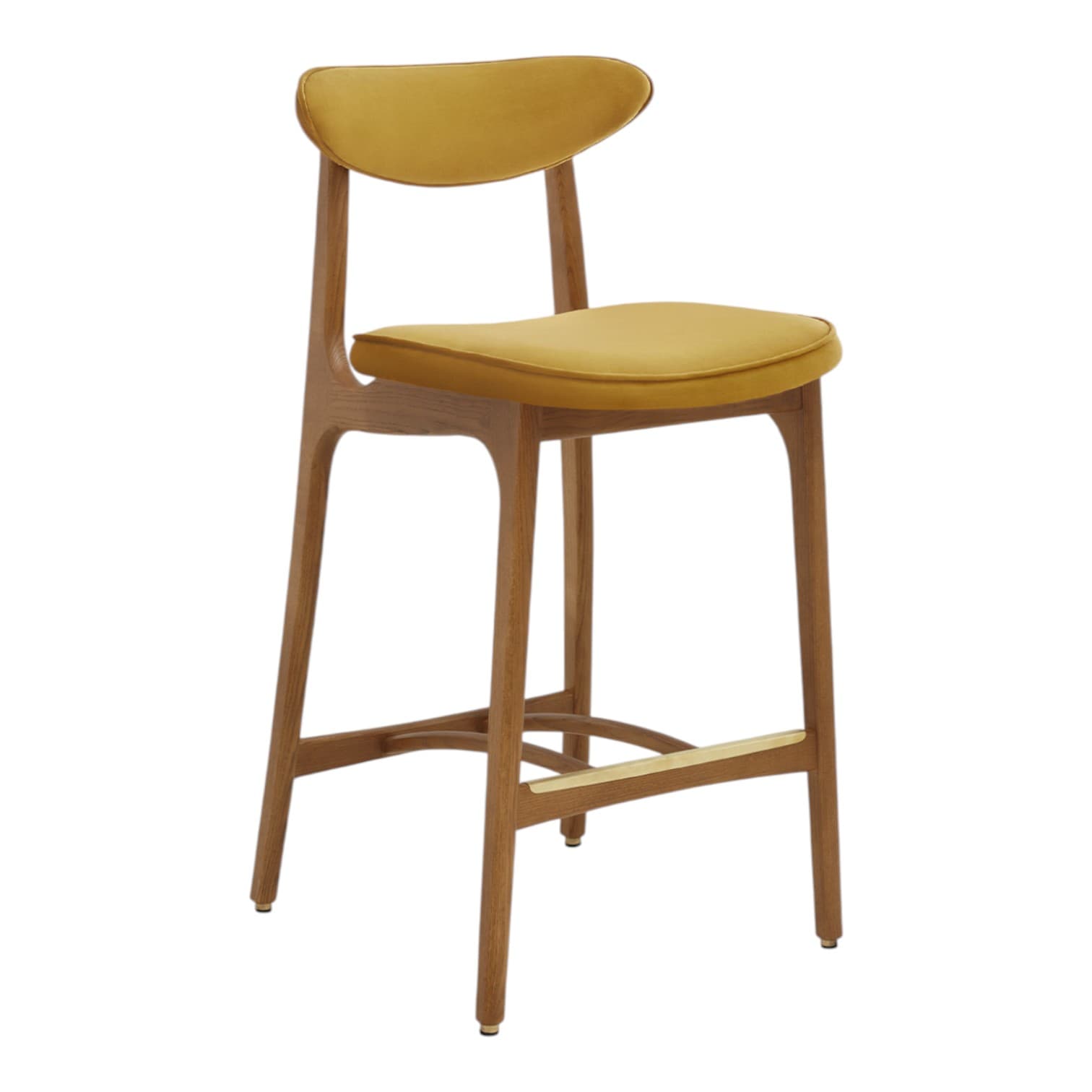 Krzesło barowe 200-190 S/65, Shine Velvet musztardowy, jesion 03 Dark, 366 Concept