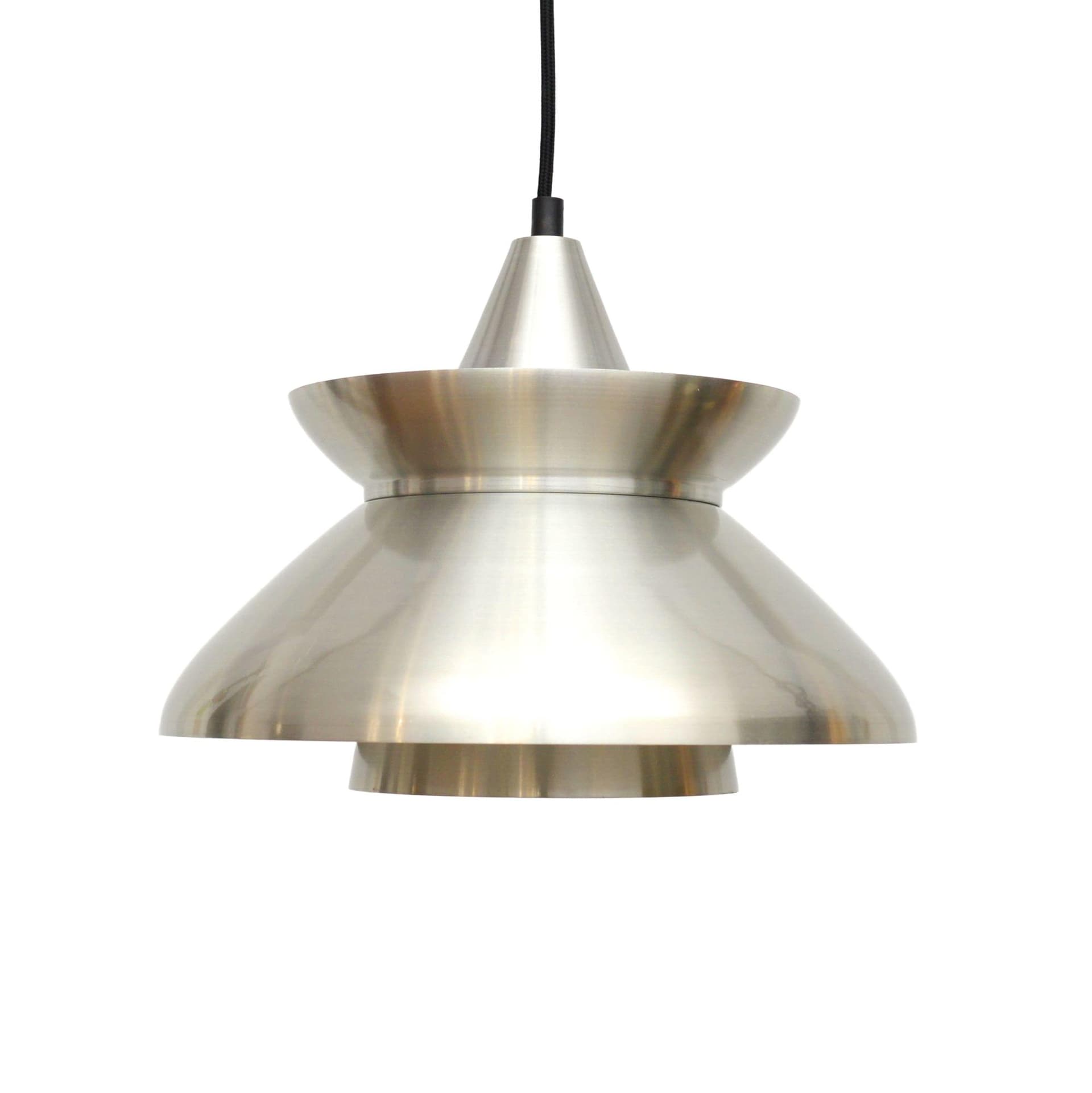 Pendant lamp, silver, aluminum, Denmark, 1970s.