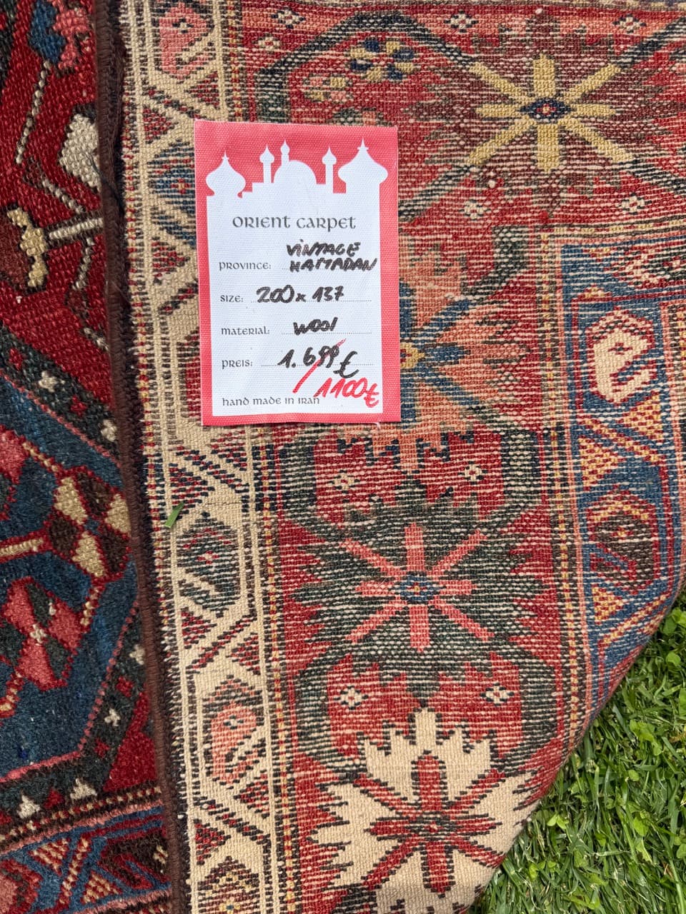 Rug Hamadan 220x135 cm, wool, Iran, 19th c. - 344646