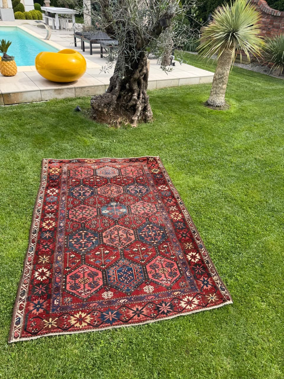 Rug Hamadan 220x135 cm, wool, Iran, 19th c. - 344640