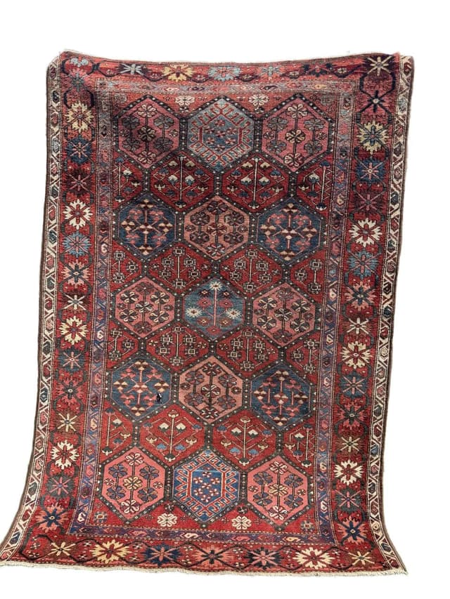 Rug Hamadan 220x135 cm, wool, Iran, 19th c. - DIMENSION