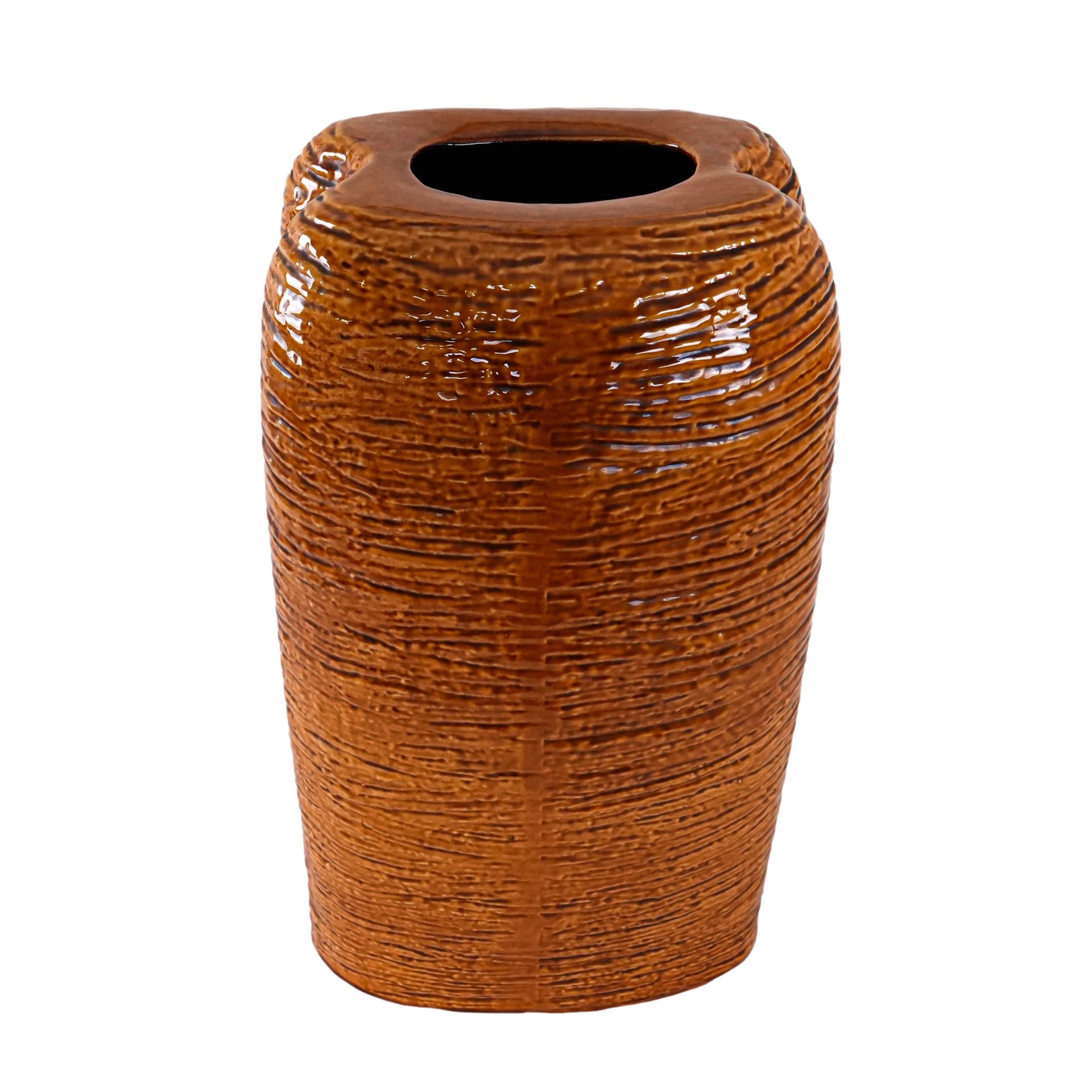 Vase West Germany, brown stoneware, Carstens Tönnieshof, Germany, 1970s.