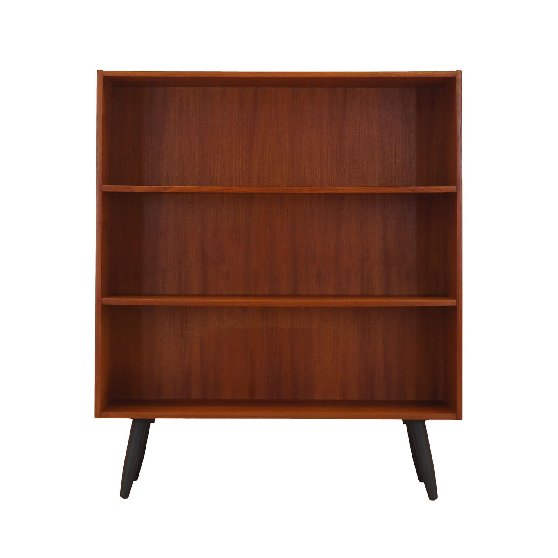 Bookcase, brown teak, black wood, Clausen & Søn, Denmark, 1970s.