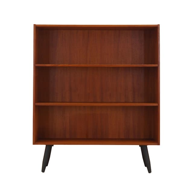 Bookcase, brown teak, black wood, Clausen & Søn, Denmark, 1970s. - DIMENSION
