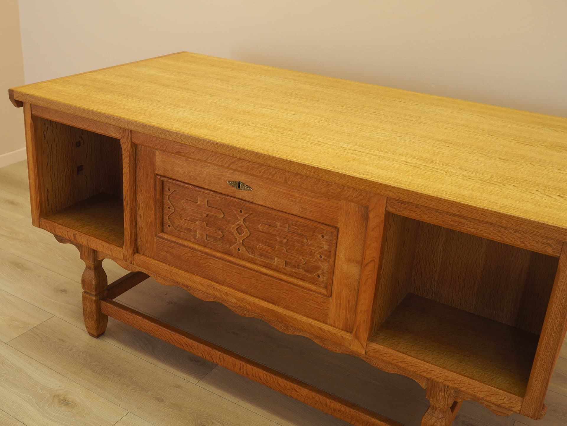 Desk, brown oak, by H. Kjærnulf, Denmark, 1960s. - 344750