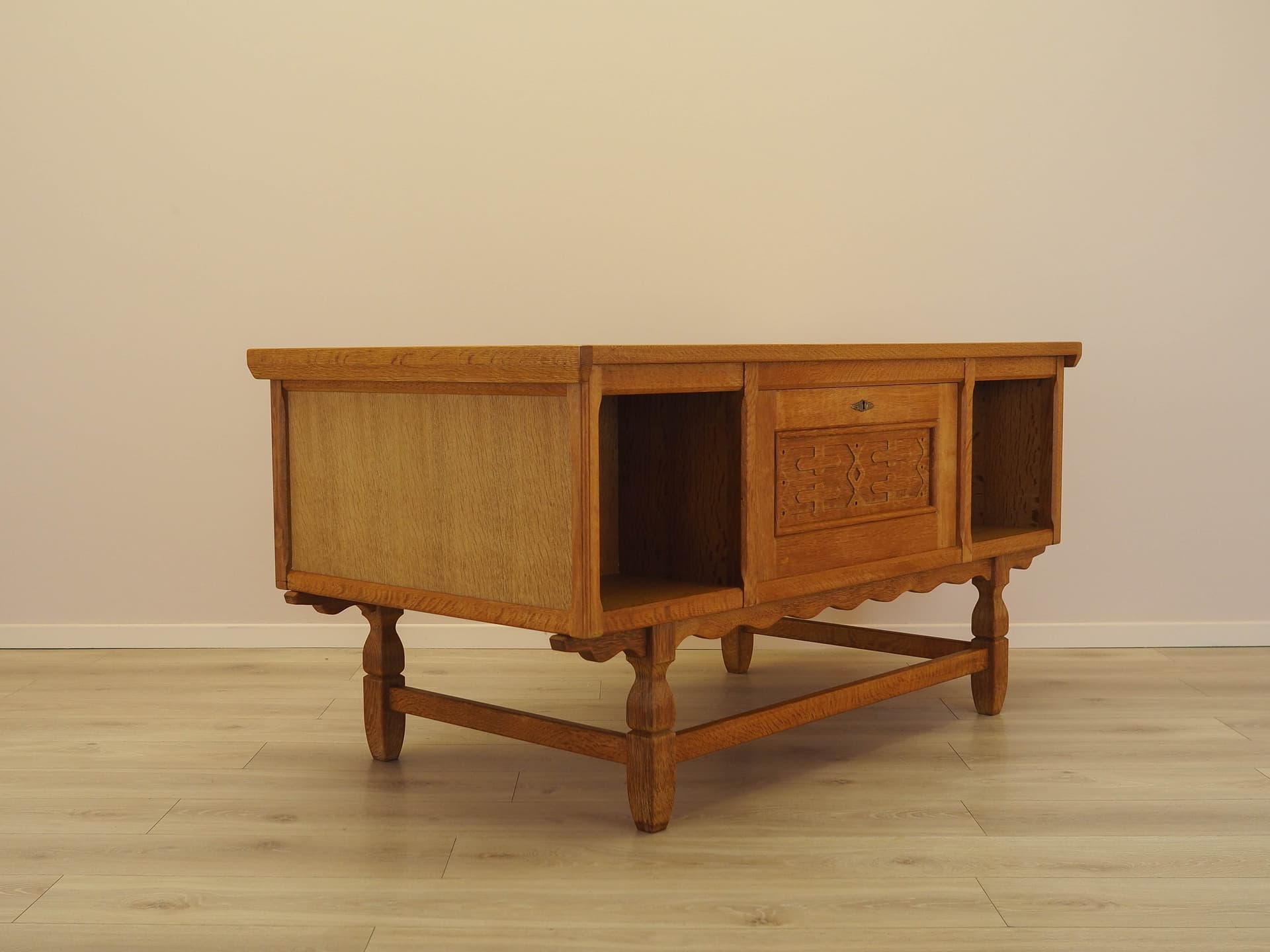 Desk, brown oak, by H. Kjærnulf, Denmark, 1960s. - 344748