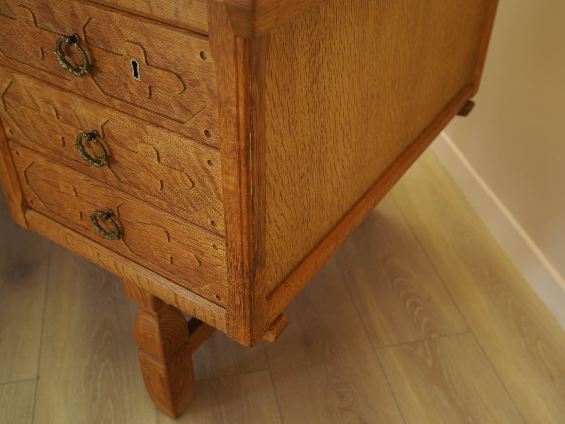 Desk, brown oak, by H. Kjærnulf, Denmark, 1960s. - 344757