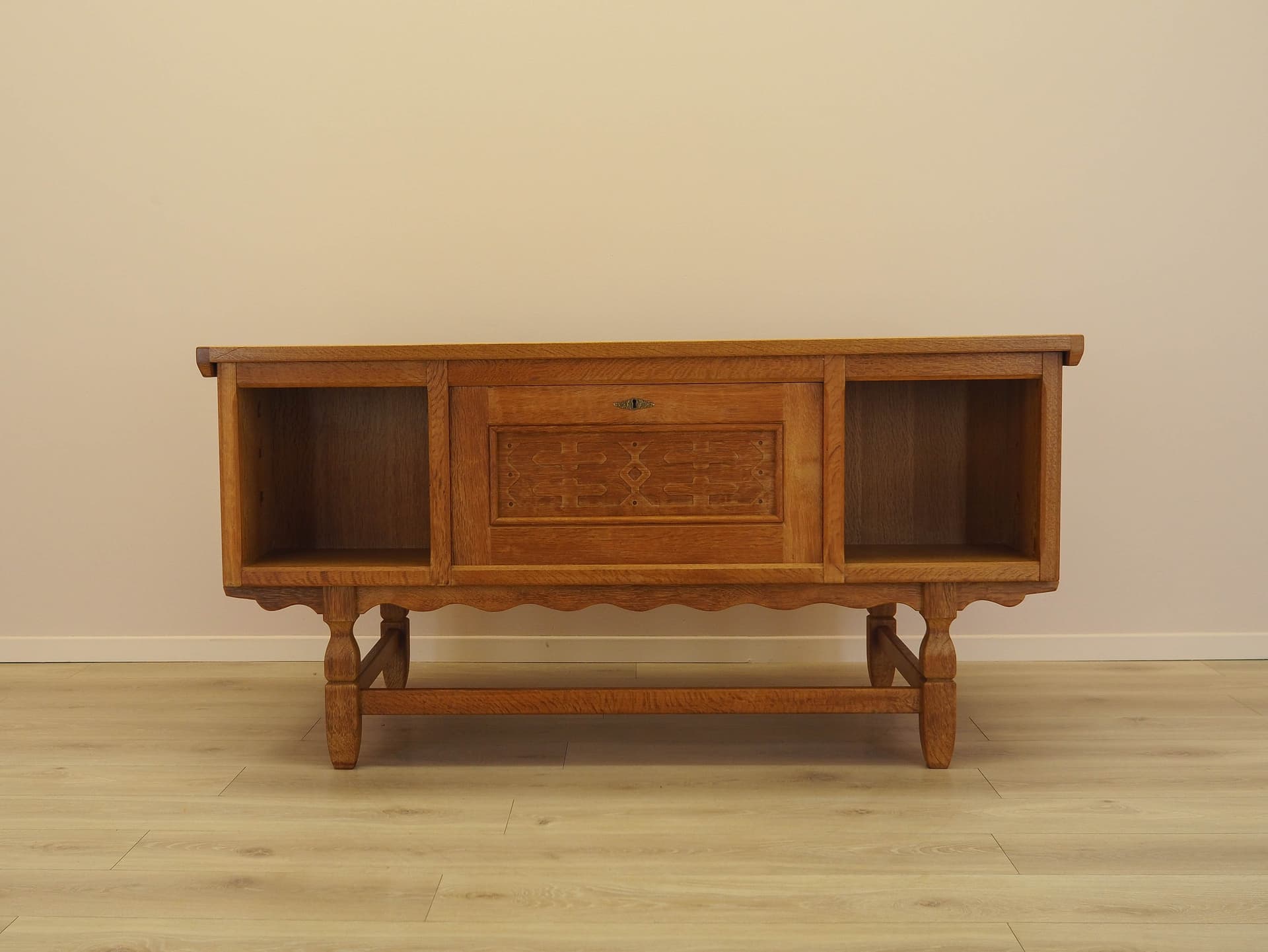 Desk, brown oak, by H. Kjærnulf, Denmark, 1960s. - 344749