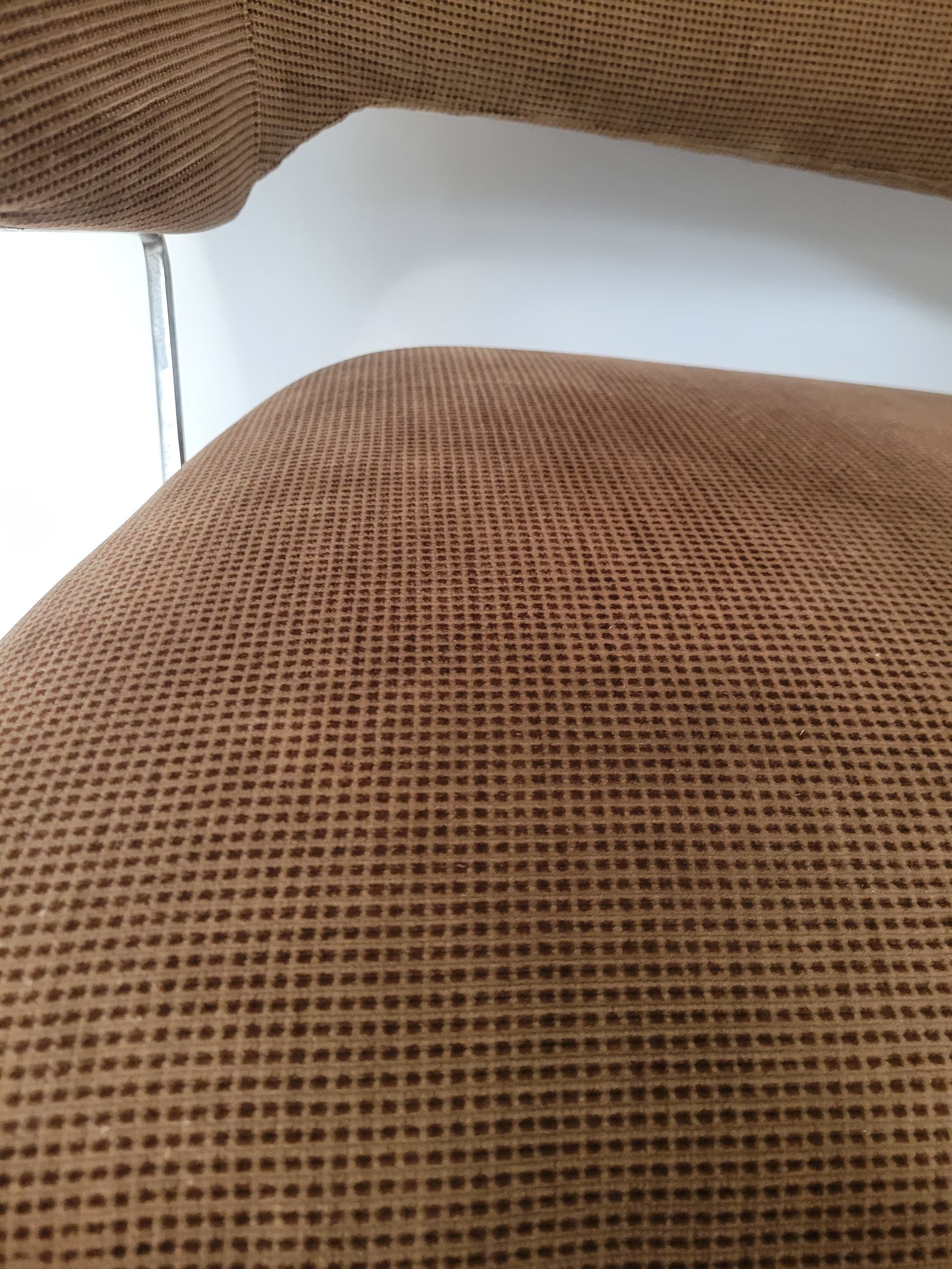 Swivel Office Chair, brown corduroy, chrome, Germany, 1960s. - 344785