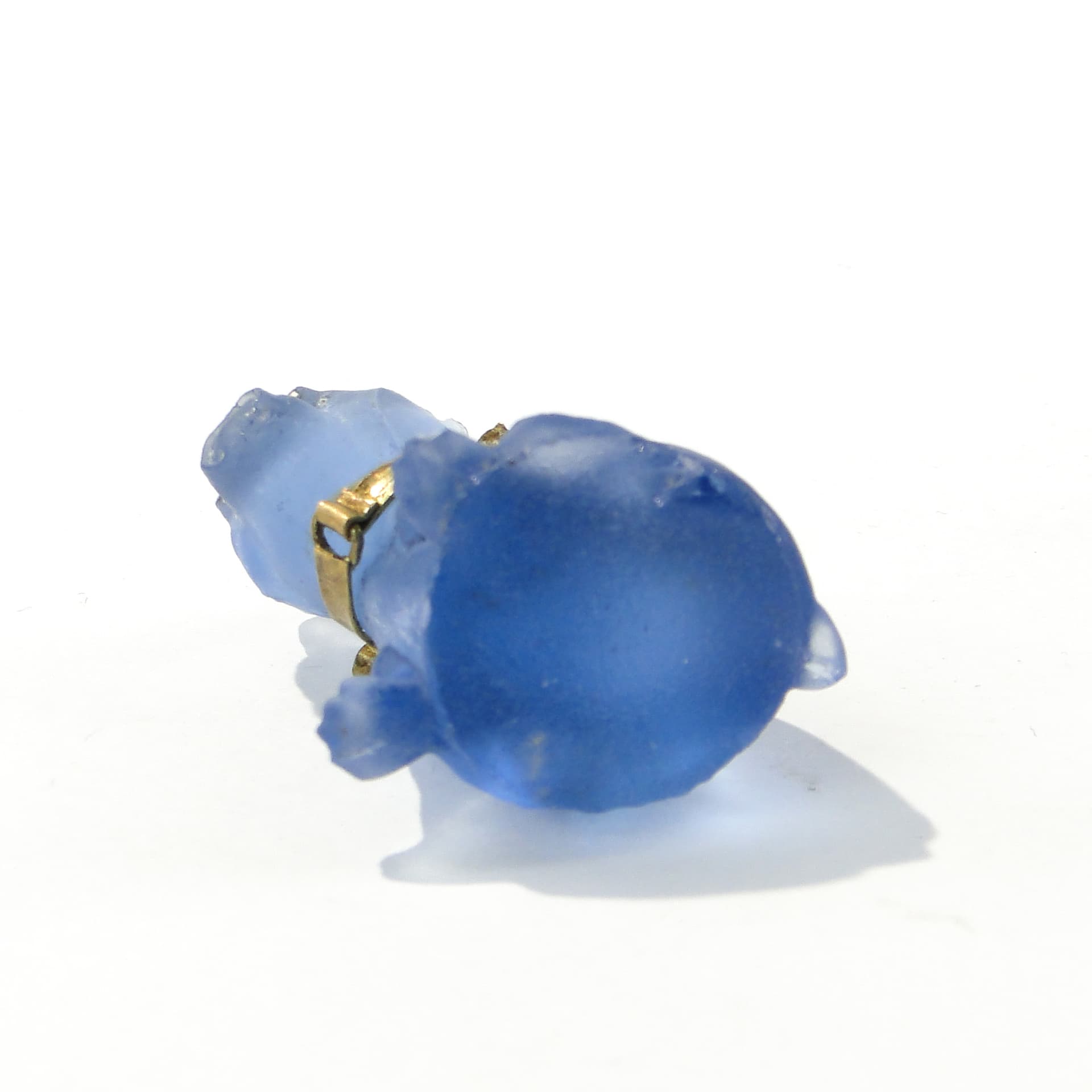 Bulldog Figurine, frosted blue glass, Czechoslovakia, early 20th c. - 344855
