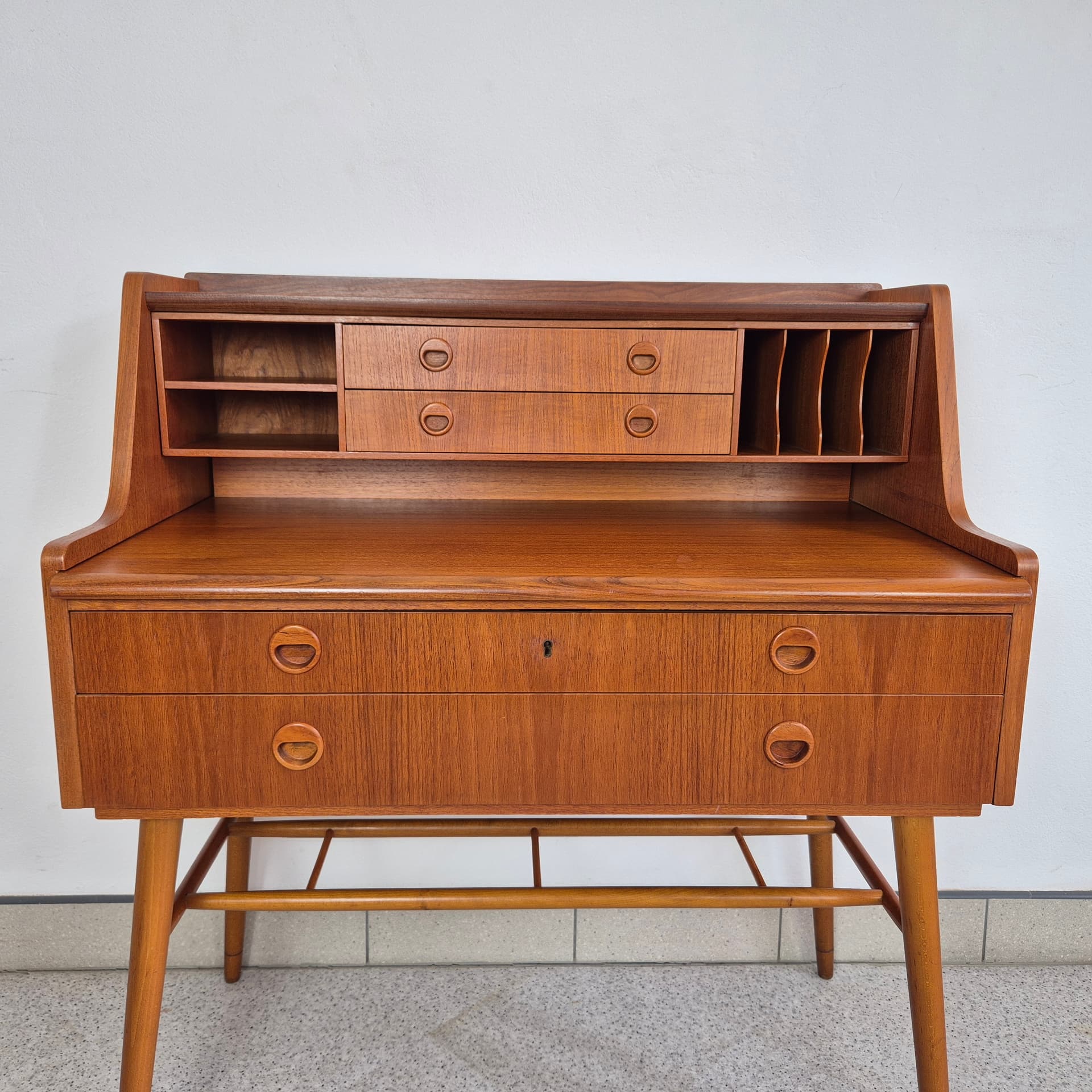 Secretary desk, brown teak, Bröderna Gustafssons, Sweden, 1960s. - 344877