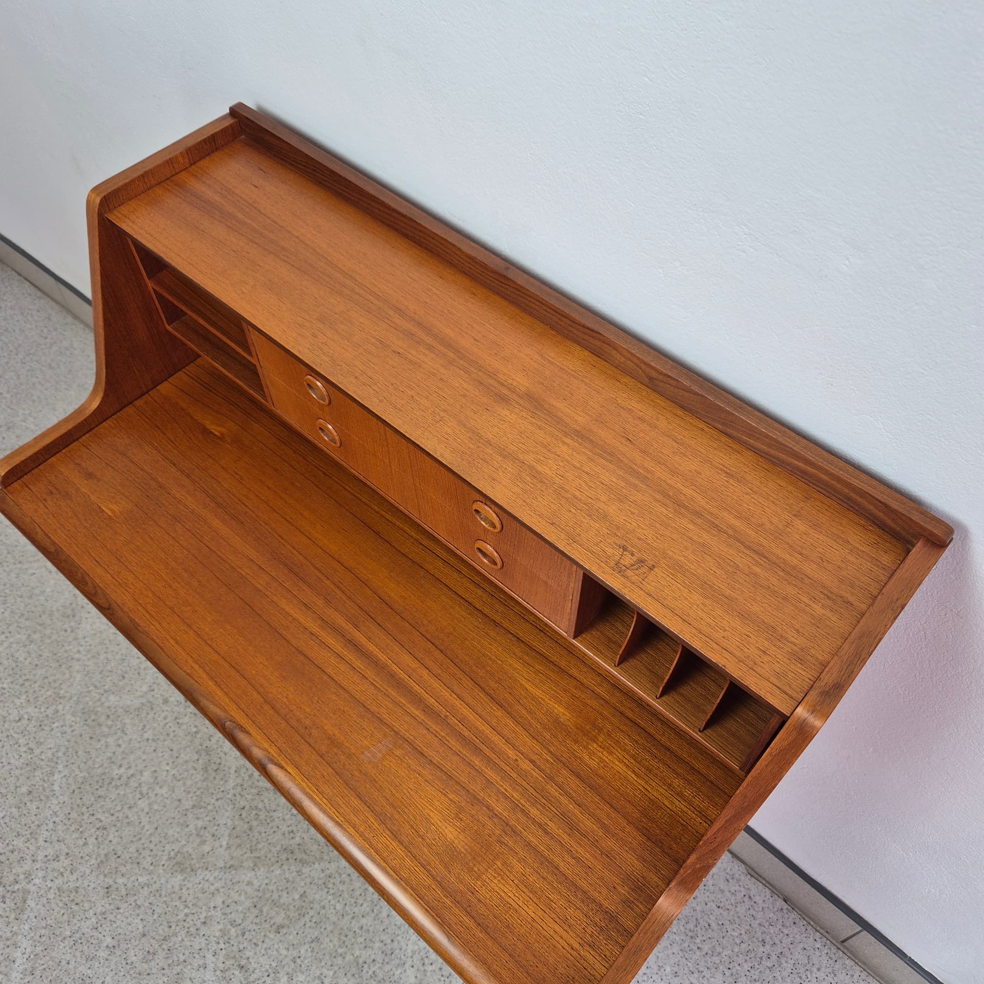 Secretary desk, brown teak, Bröderna Gustafssons, Sweden, 1960s. - 344884