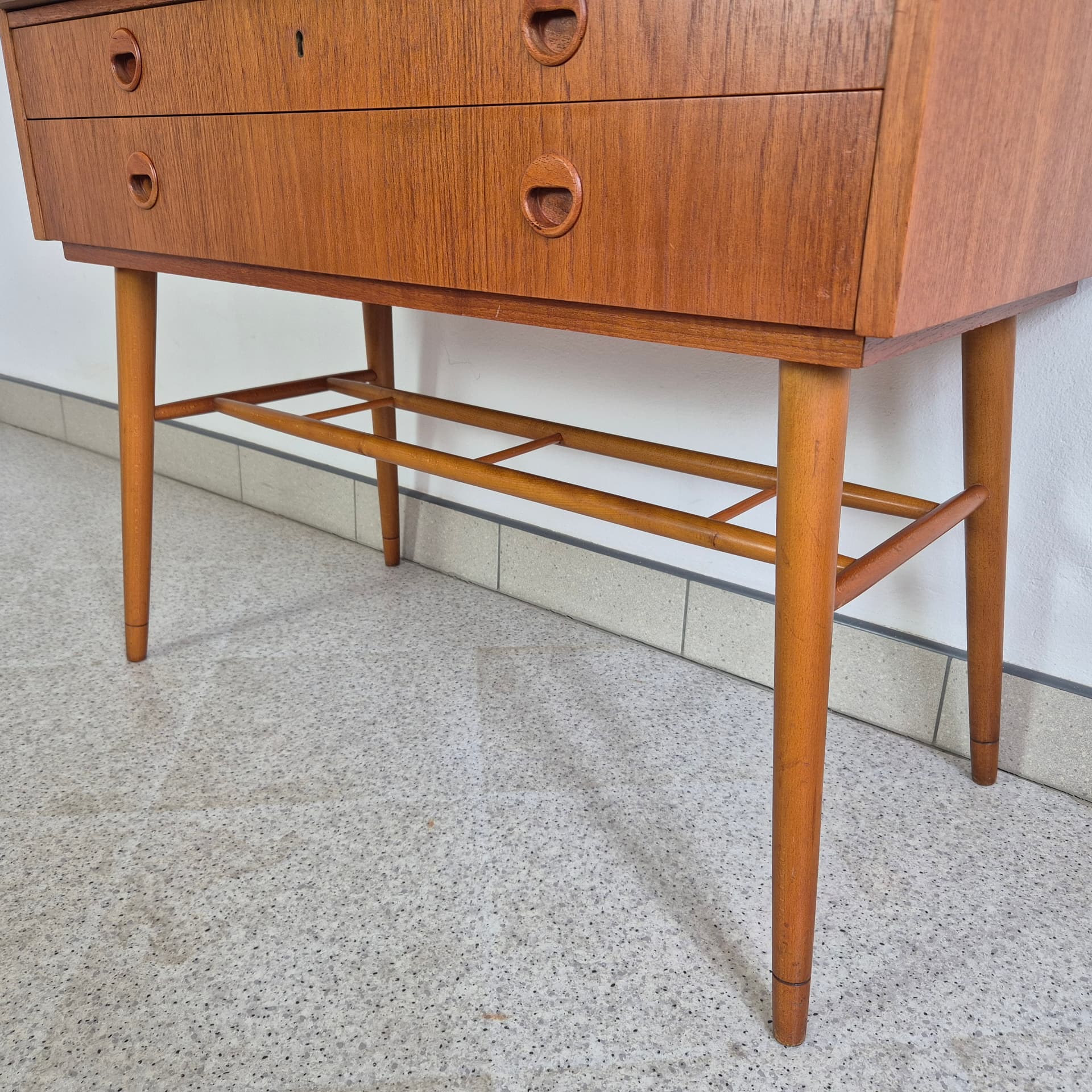 Secretary desk, brown teak, Bröderna Gustafssons, Sweden, 1960s. - 344885