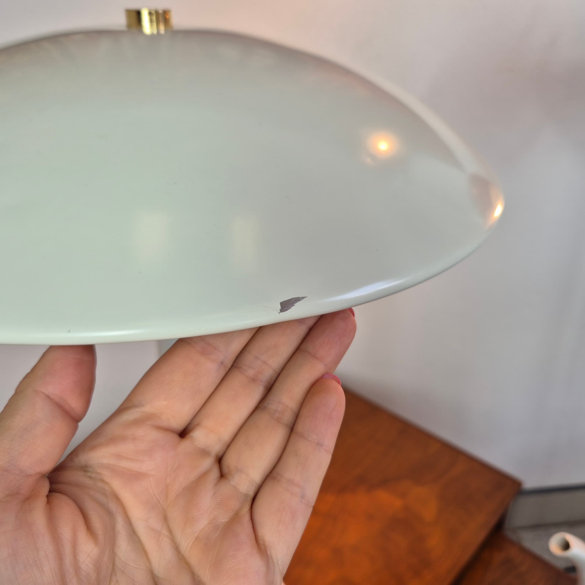 Desk lamp Belid B911, white metal, gold brass, Belid, Sweden, 1980s. - 344928