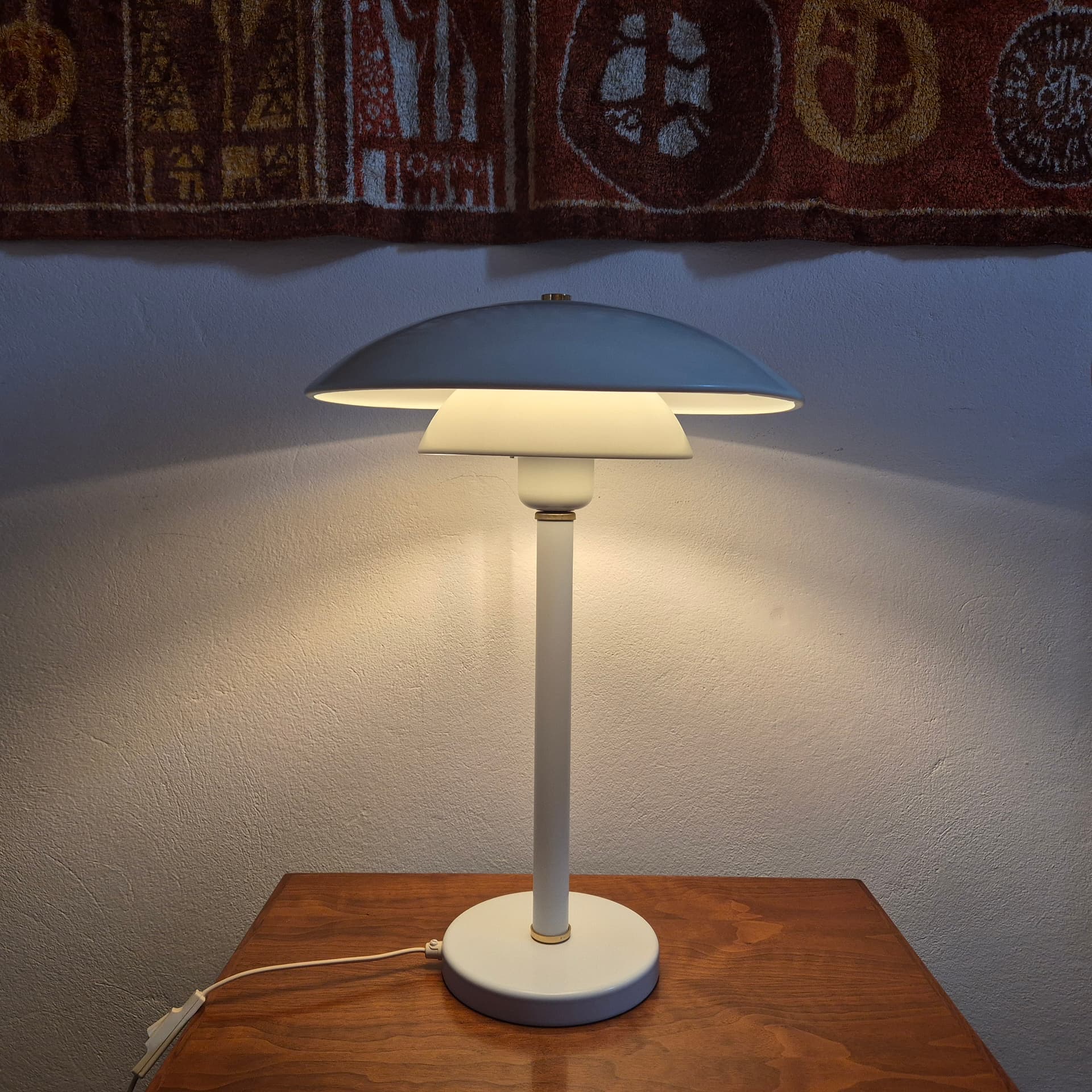 Desk lamp Belid B911, white metal, gold brass, Belid, Sweden, 1980s. - 344935