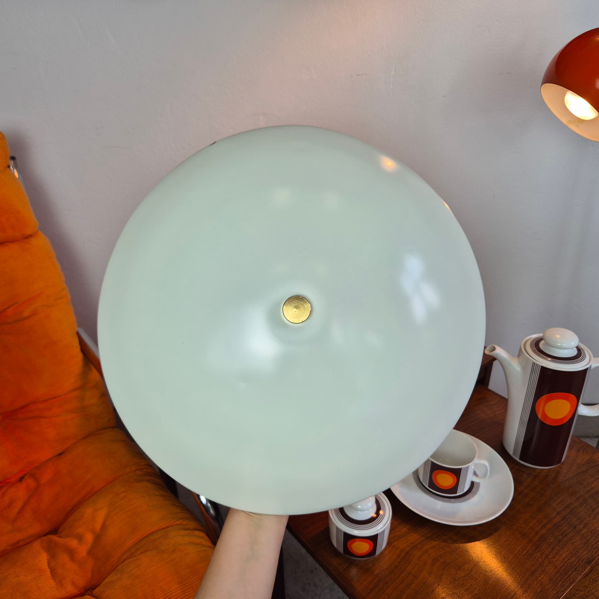 Desk lamp Belid B911, white metal, gold brass, Belid, Sweden, 1980s. - 344930