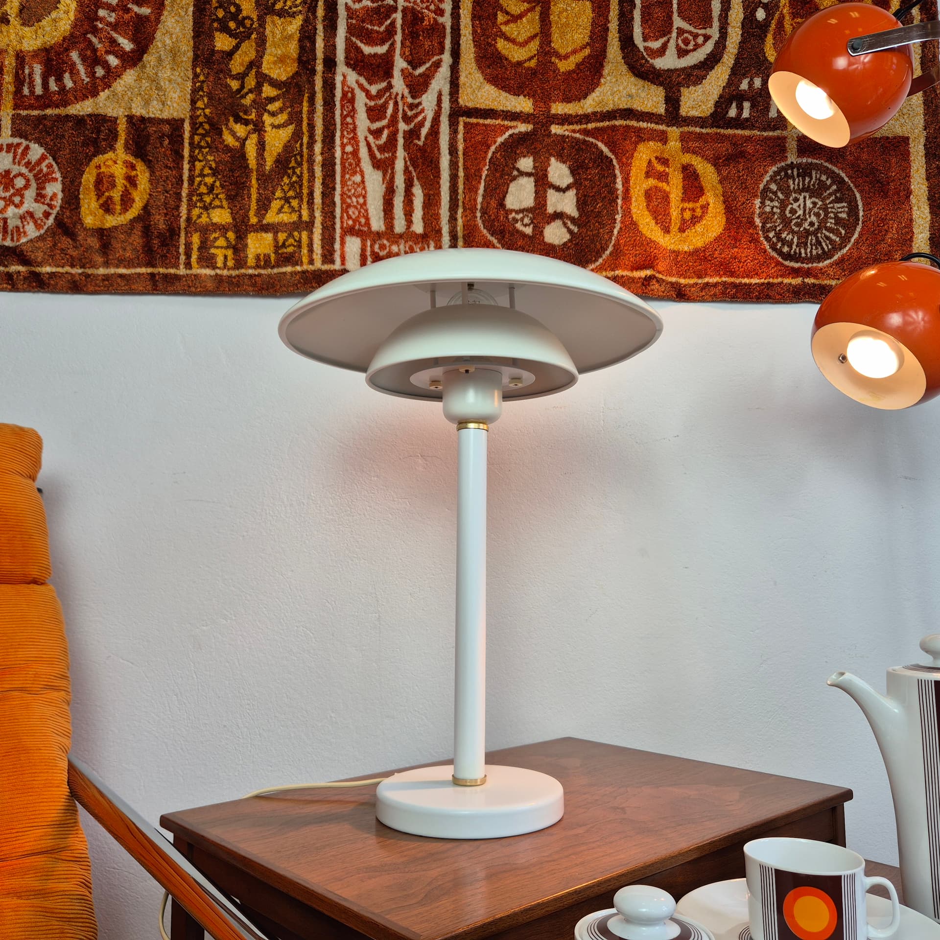 Desk lamp Belid B911, white metal, gold brass, Belid, Sweden, 1980s. - 344934