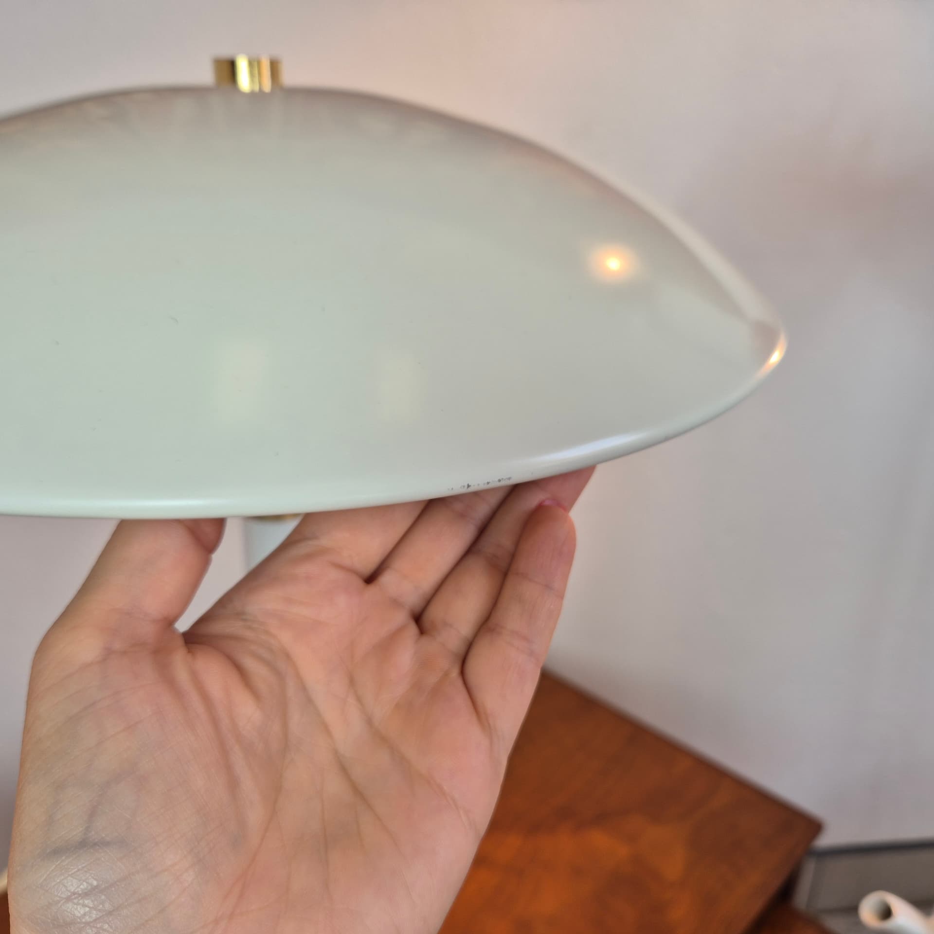 Desk lamp Belid B911, white metal, gold brass, Belid, Sweden, 1980s. - 344927