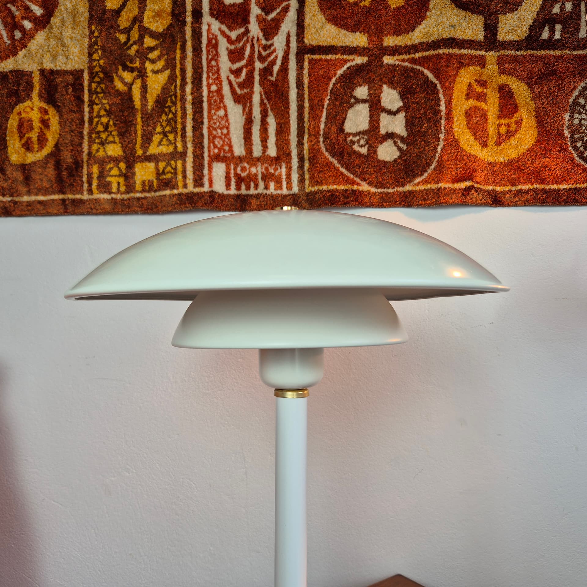 Desk lamp Belid B911, white metal, gold brass, Belid, Sweden, 1980s. - 344933