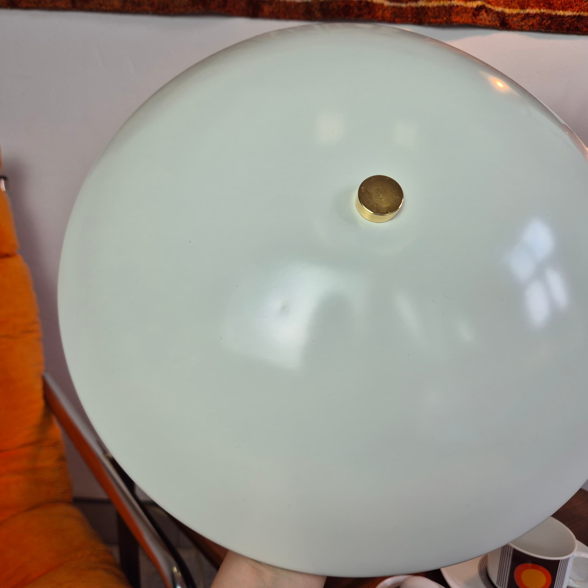 Desk lamp Belid B911, white metal, gold brass, Belid, Sweden, 1980s. - 344929
