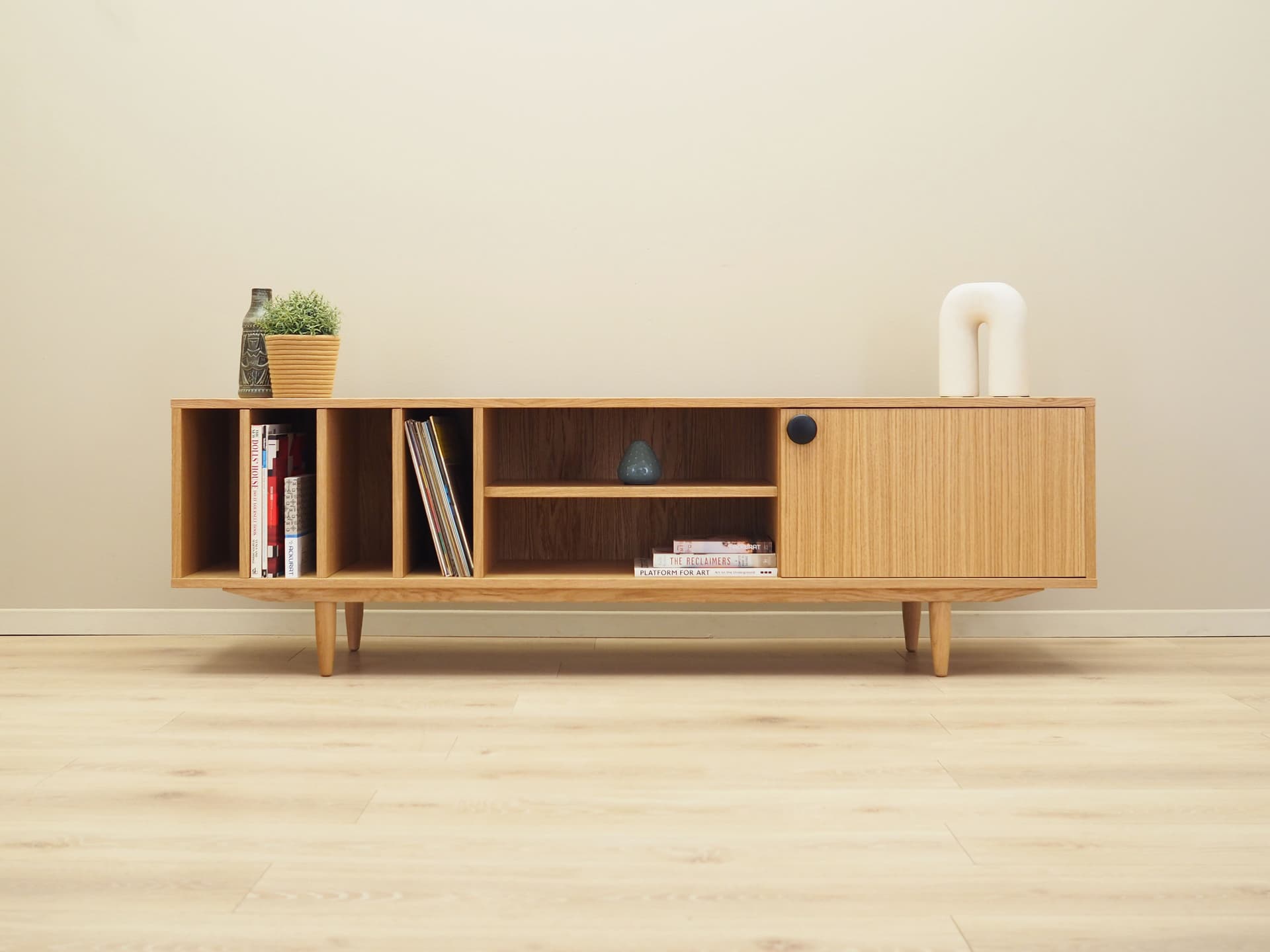 Sideboard, skandynawski, dąb żółty, Polska, lata 60. - 66271