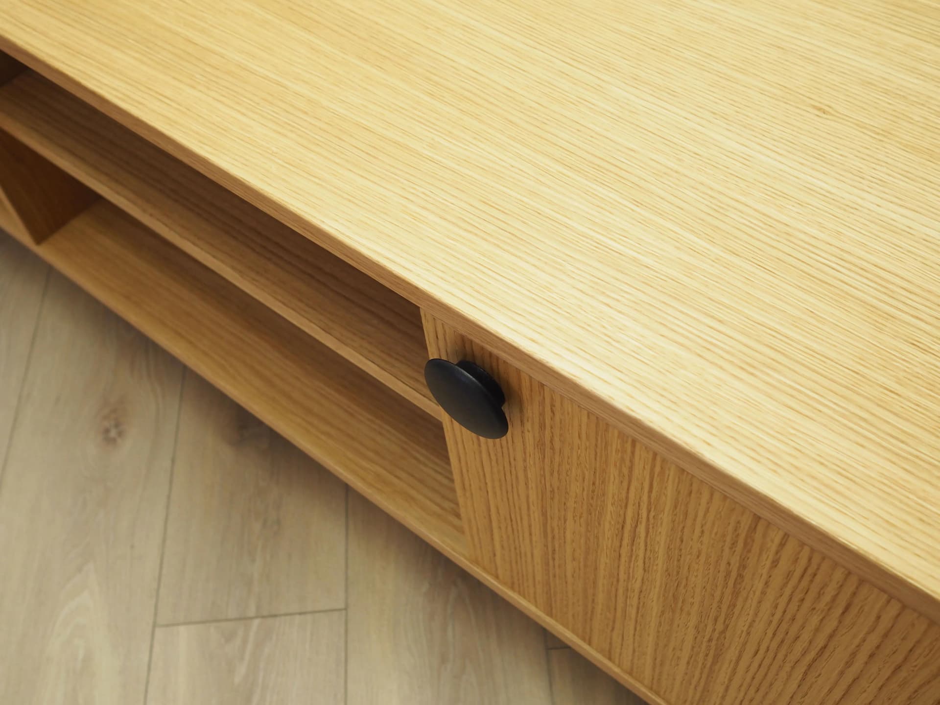 Sideboard, skandynawski, dąb żółty, Polska, lata 60. - 25854