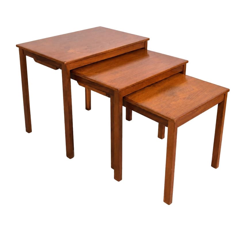 Set of Modular Tables, brown wood, Denmark, 1960s.