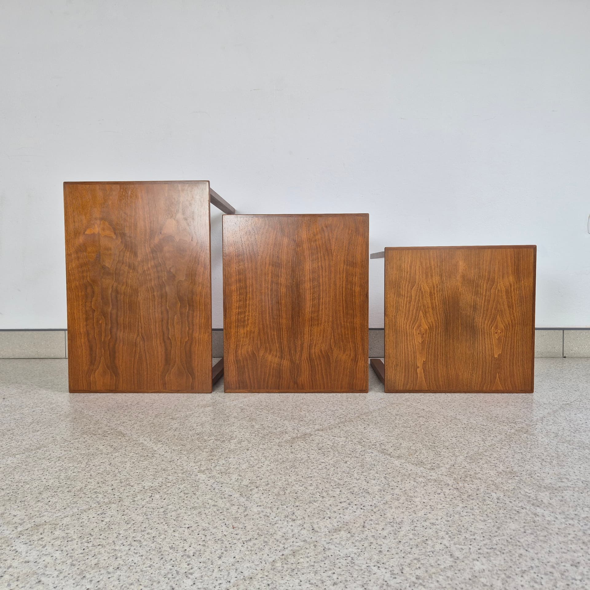 Set of Modular Tables, brown wood, Denmark, 1960s. - 344966