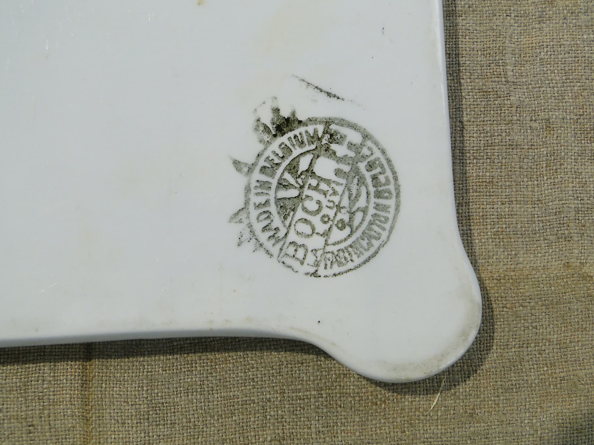Deska śniadaniowa, wzór cebulowy, ceramika biała niebieska, Villeroy & Boch, Belgia, początek XX w. - 345061