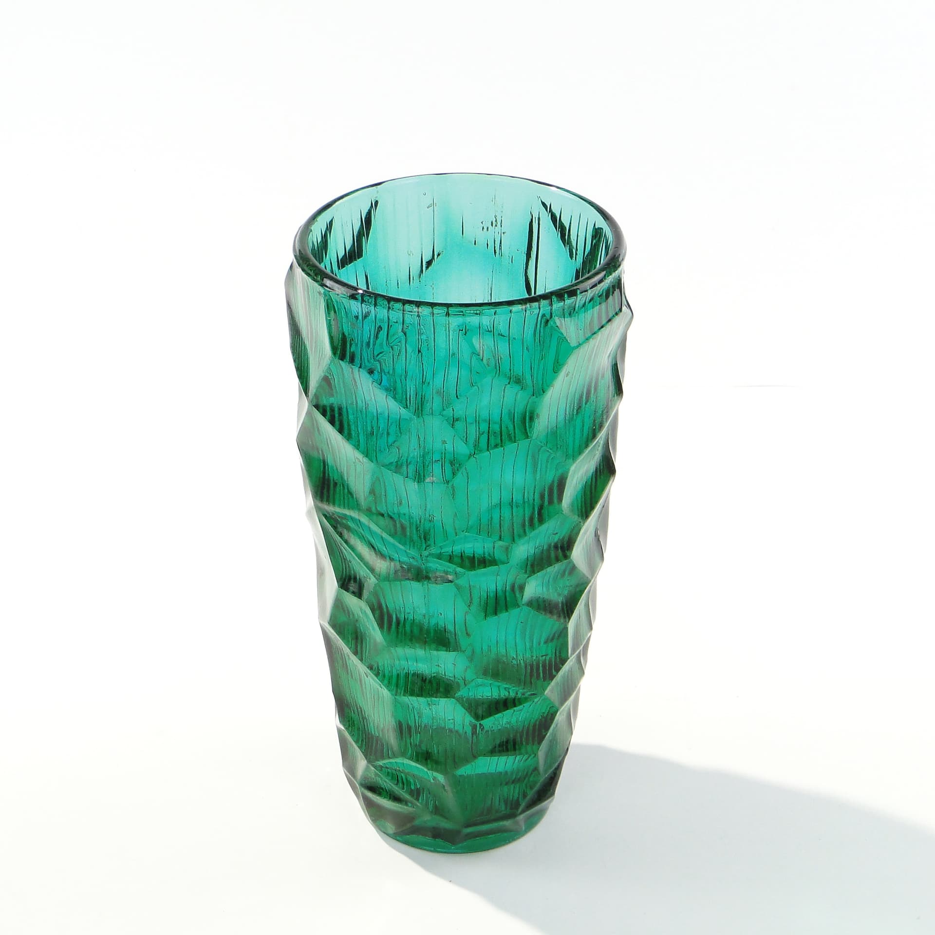 Vase Okulus, green glass, by J. S. Drost, Ząbkowice, Poland, 1960s - 345075