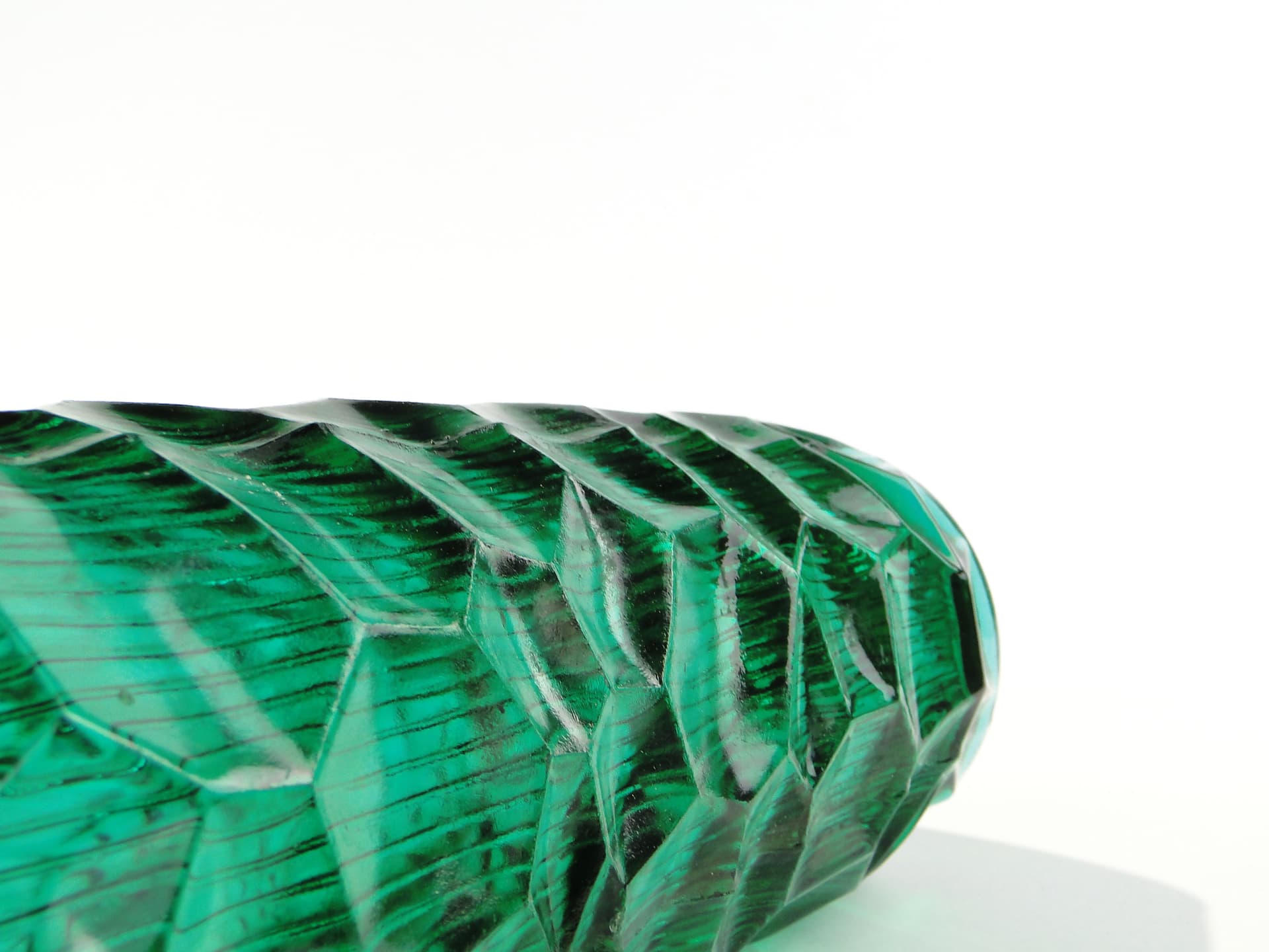 Vase Okulus, green glass, by J. S. Drost, Ząbkowice, Poland, 1960s - 345078